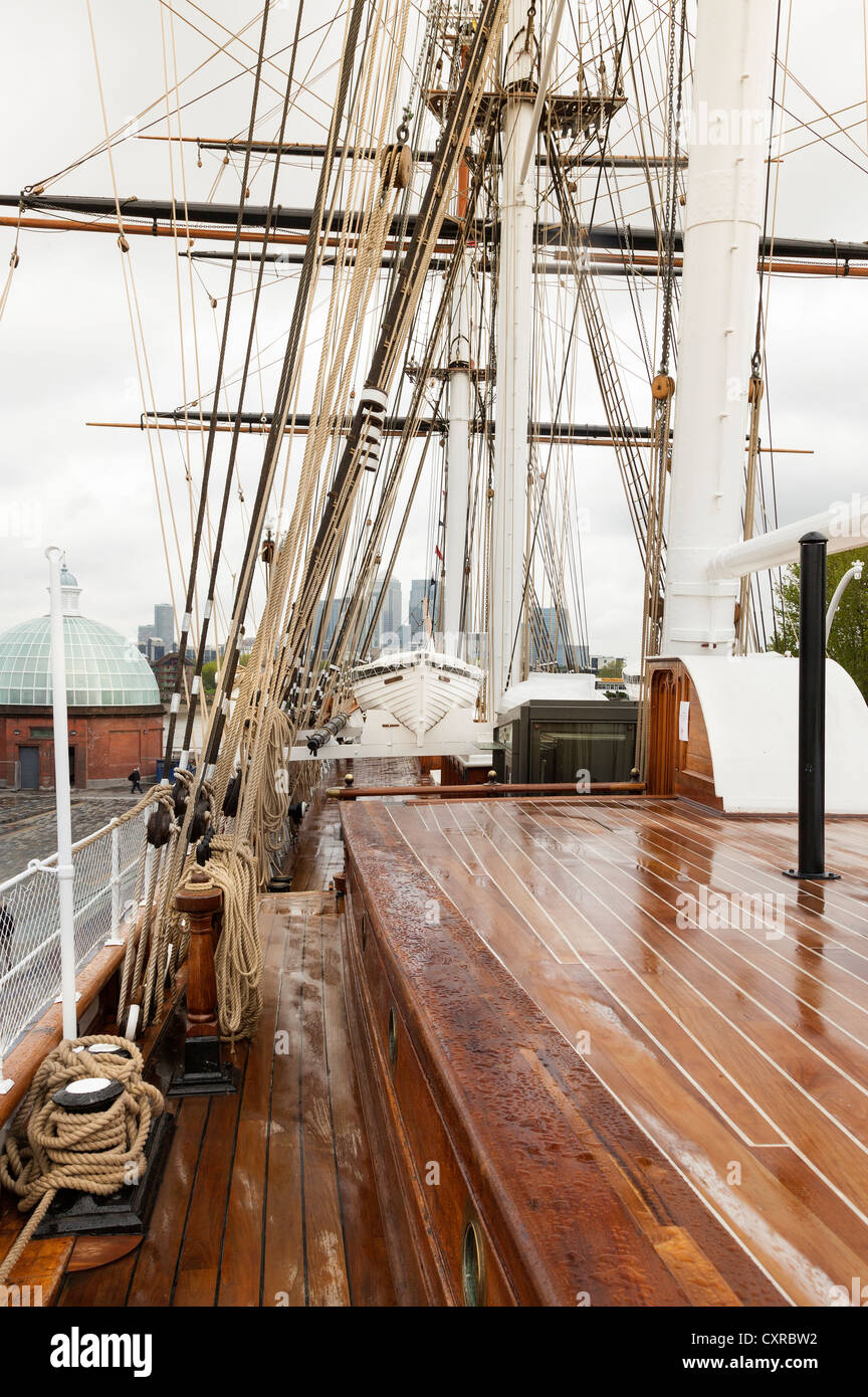 Cutty Sark tea clipper. Les officiers de pont Banque D'Images