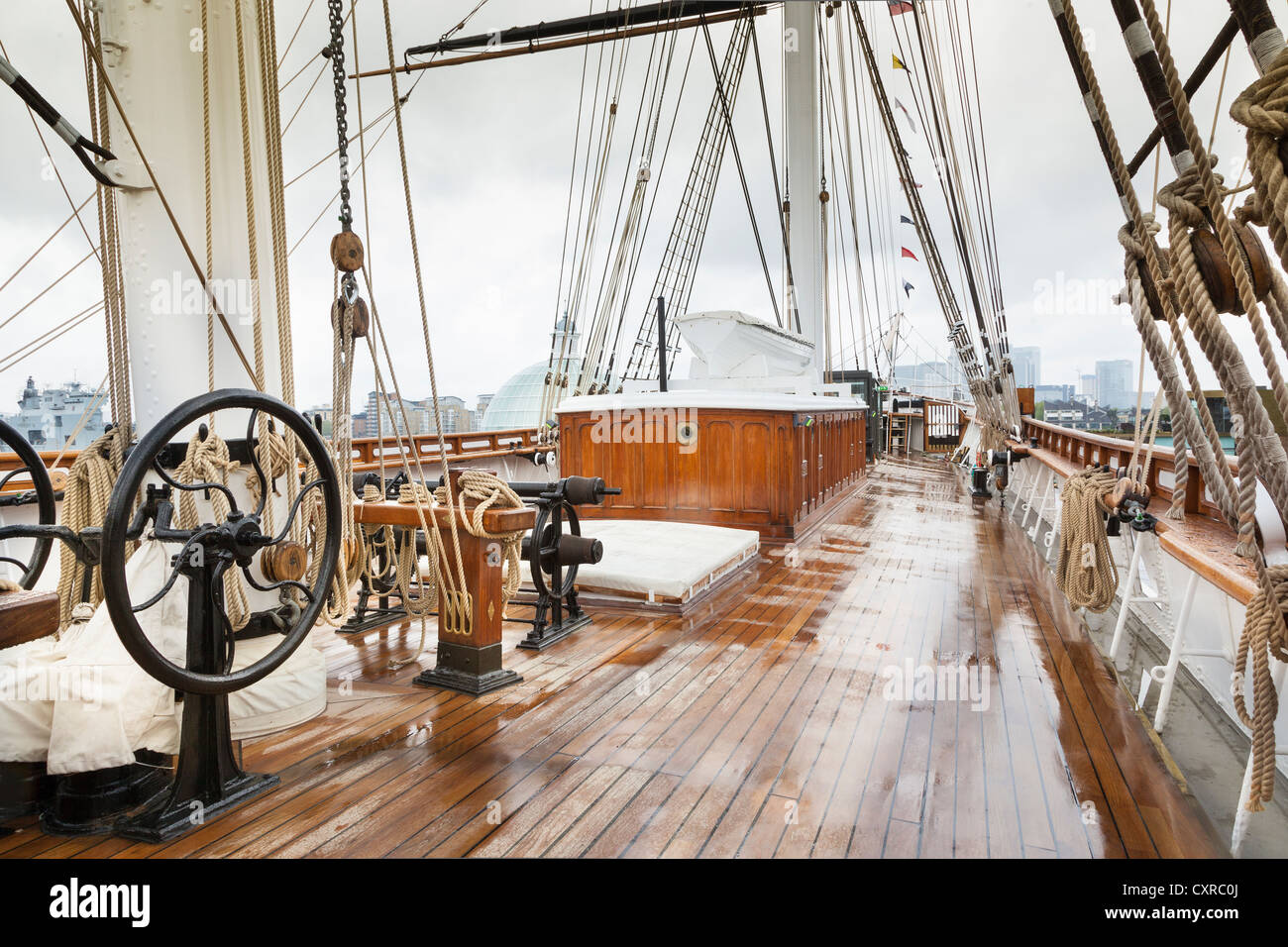 Cutty Sark tea clipper. Les officiers de pont Banque D'Images