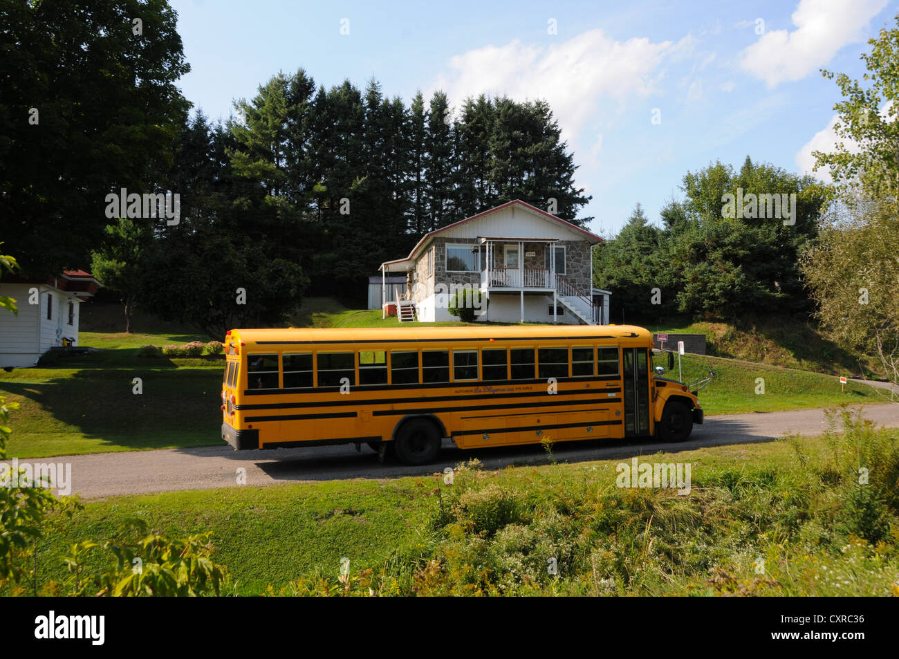 Bus scolaire laurentides Québec Canada Banque D'Images