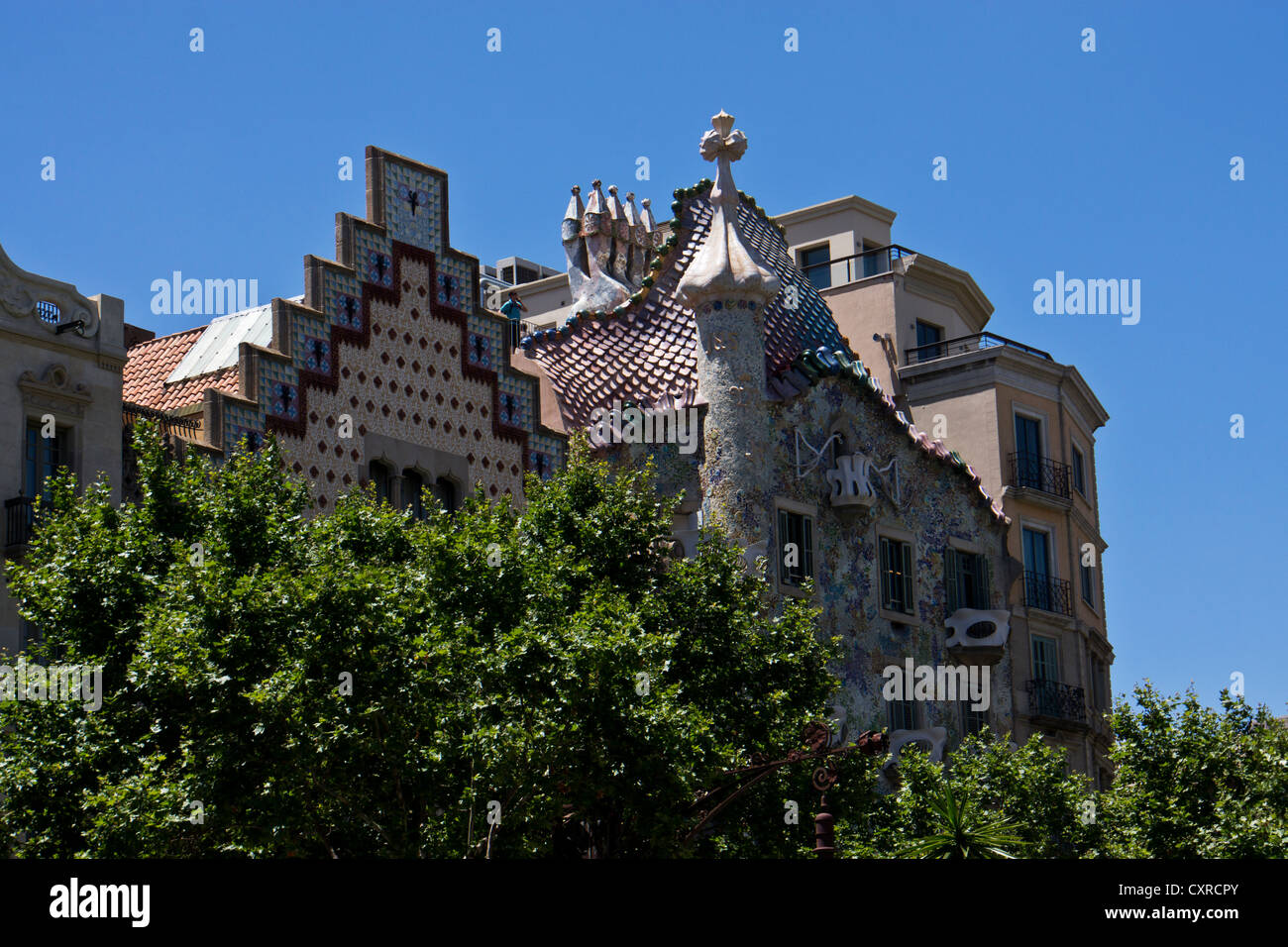 Architecte Antoni Gaudí est conçu Appartement Maison à Barcelone Espagne appelé Casa Batlló Banque D'Images