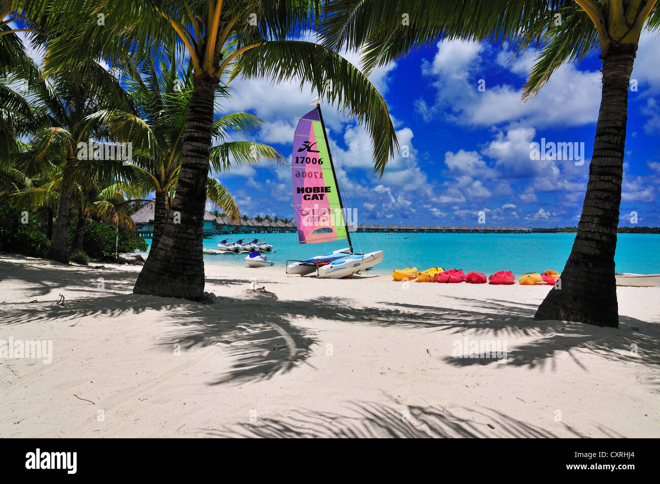 St Regis Resort Bora Bora, Bora Bora, Iles sous le Vent, îles de la société, Polynésie française, l'Océan Pacifique Banque D'Images