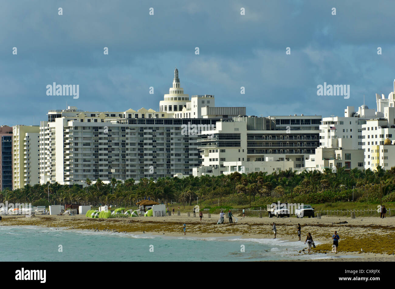 Skyline de South Beach, Miami, Floride, USA Banque D'Images