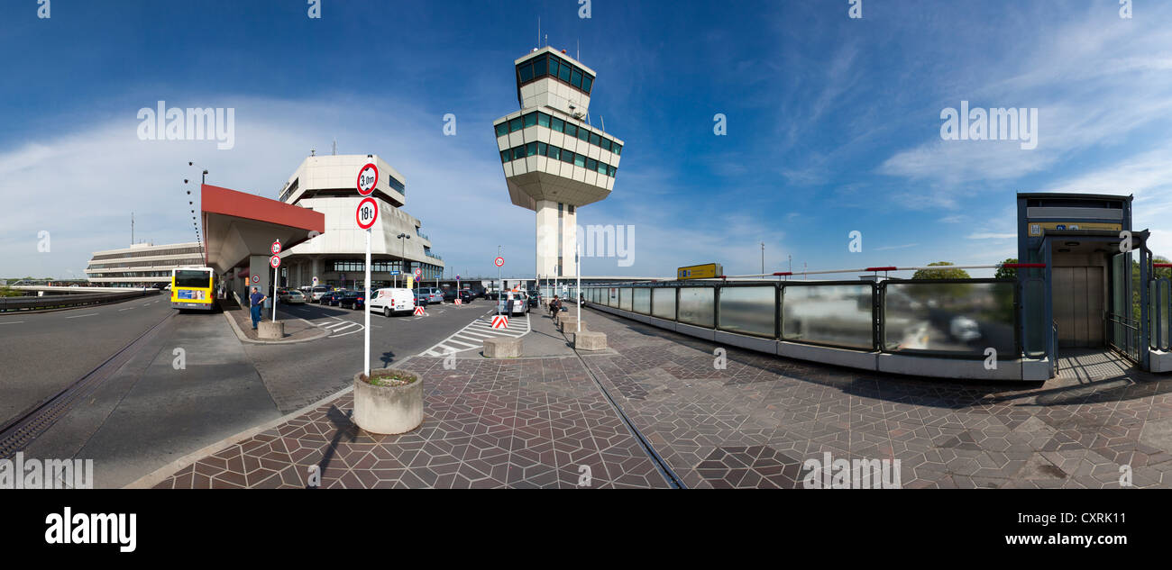 Vue panoramique sur l'aéroport de Tegel : 'Otto Lilienthal', 38 ans, avant sa fermeture définitive en juin 2012, Banque D'Images