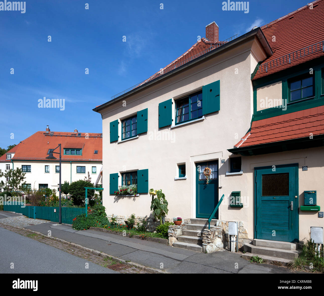 Gartenstadt Hellerau résidentiel, Dresde, Saxe, Allemagne, Europe, PublicGround Banque D'Images