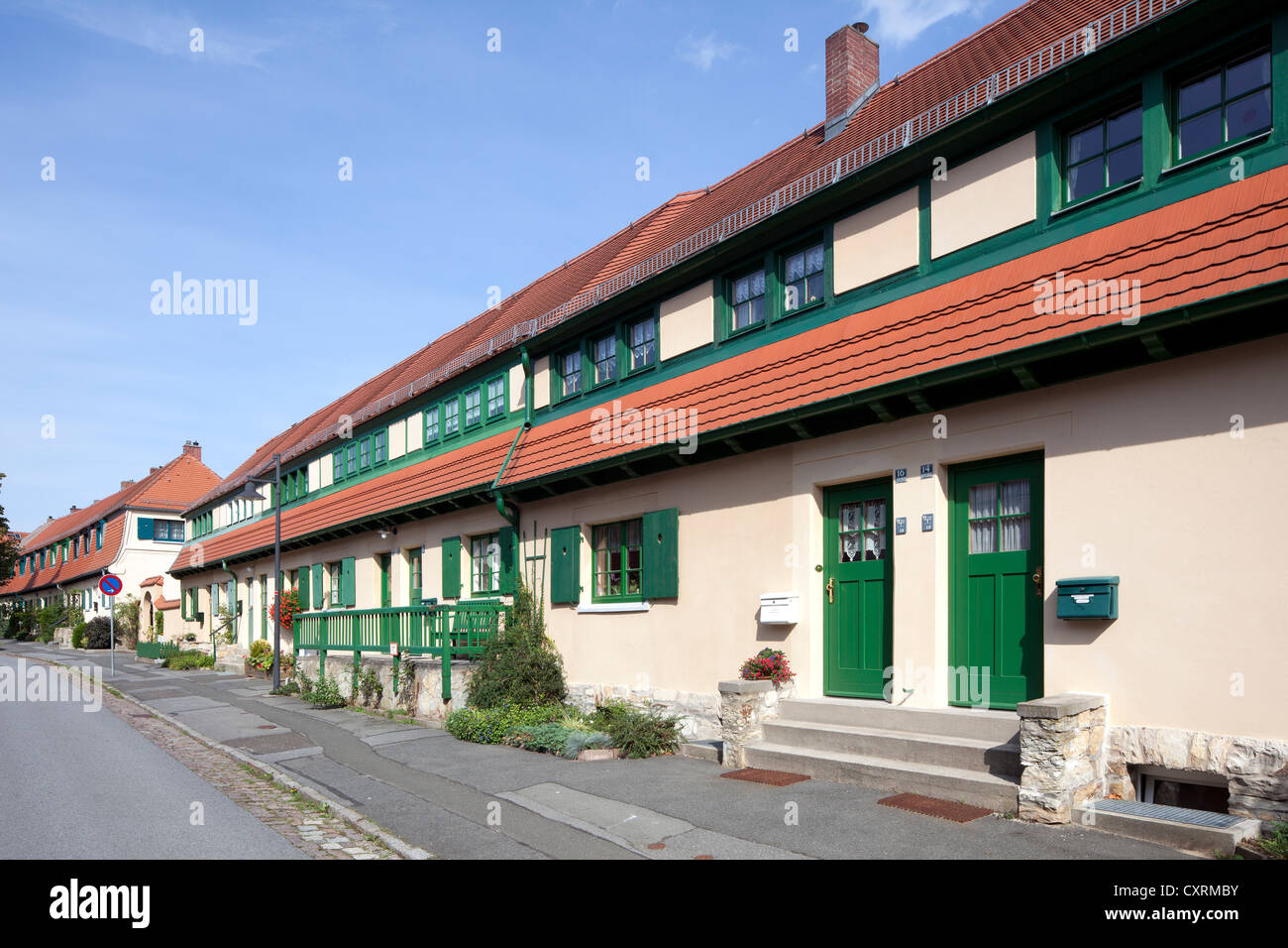 Gartenstadt Hellerau résidentiel, Dresde, Saxe, Allemagne, Europe, PublicGround Banque D'Images