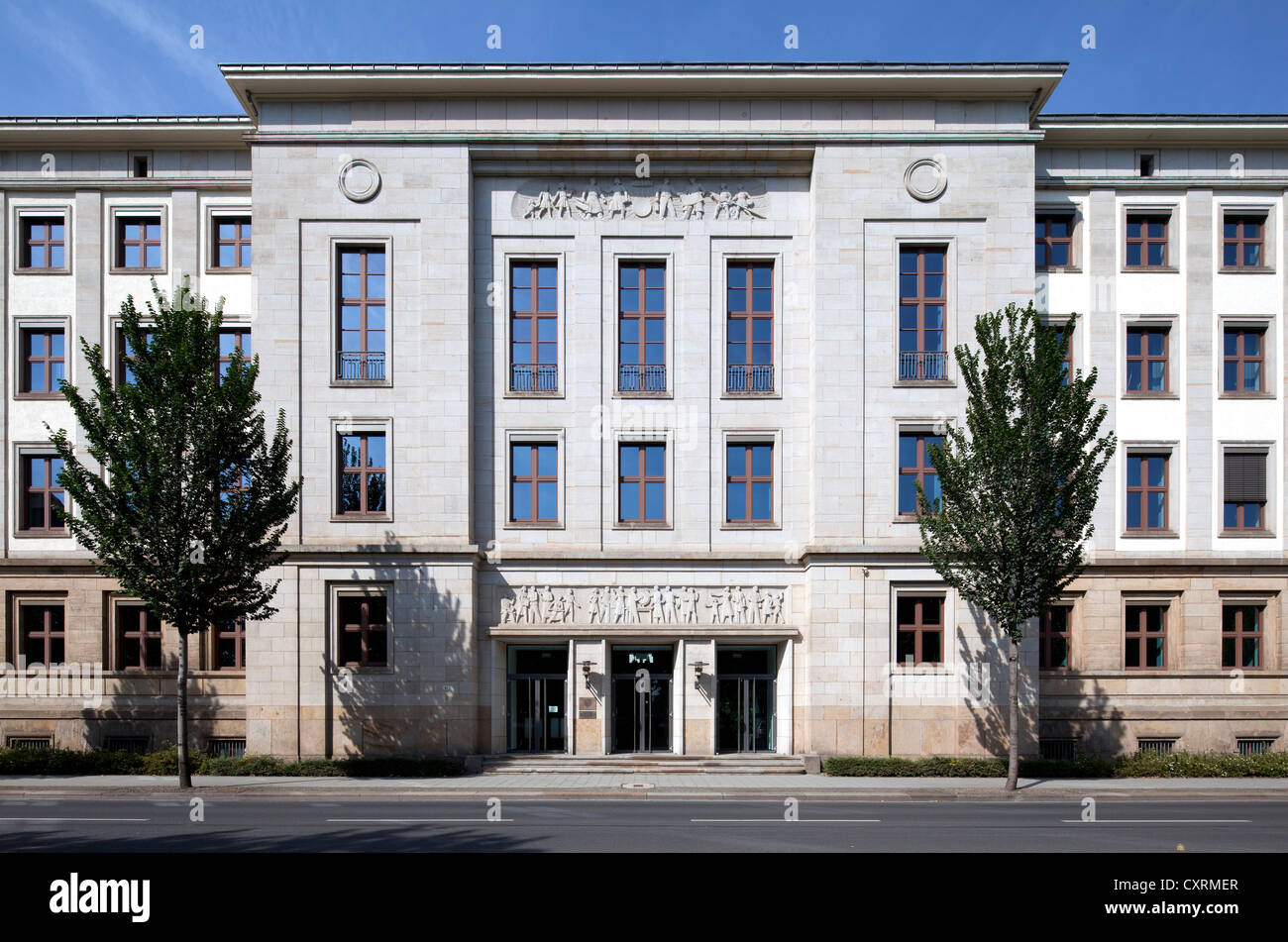 État saxon Ministère des sciences et des Arts, autrefois l'institut des capacités et de la cantine du college of education, Neustadt Banque D'Images