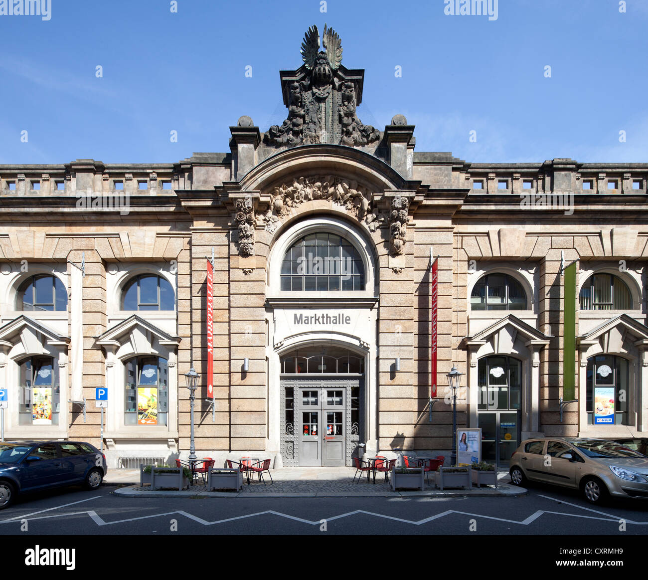 Neustaedter Markthalle, Neustadt, Dresde, Saxe, Allemagne, Europe, PublicGround Banque D'Images