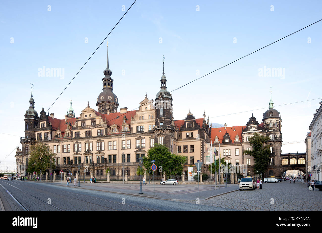 Du château de Dresde, Dresde, Saxe, Allemagne, Europe, PublicGround Banque D'Images