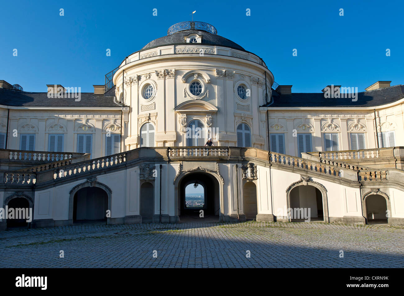 Palais Rococo, Schloss Solitude, la chasse et le plaisir palais, construit par le duc Carl Eugen von Wuerttemberg, Stuttgart-West Banque D'Images