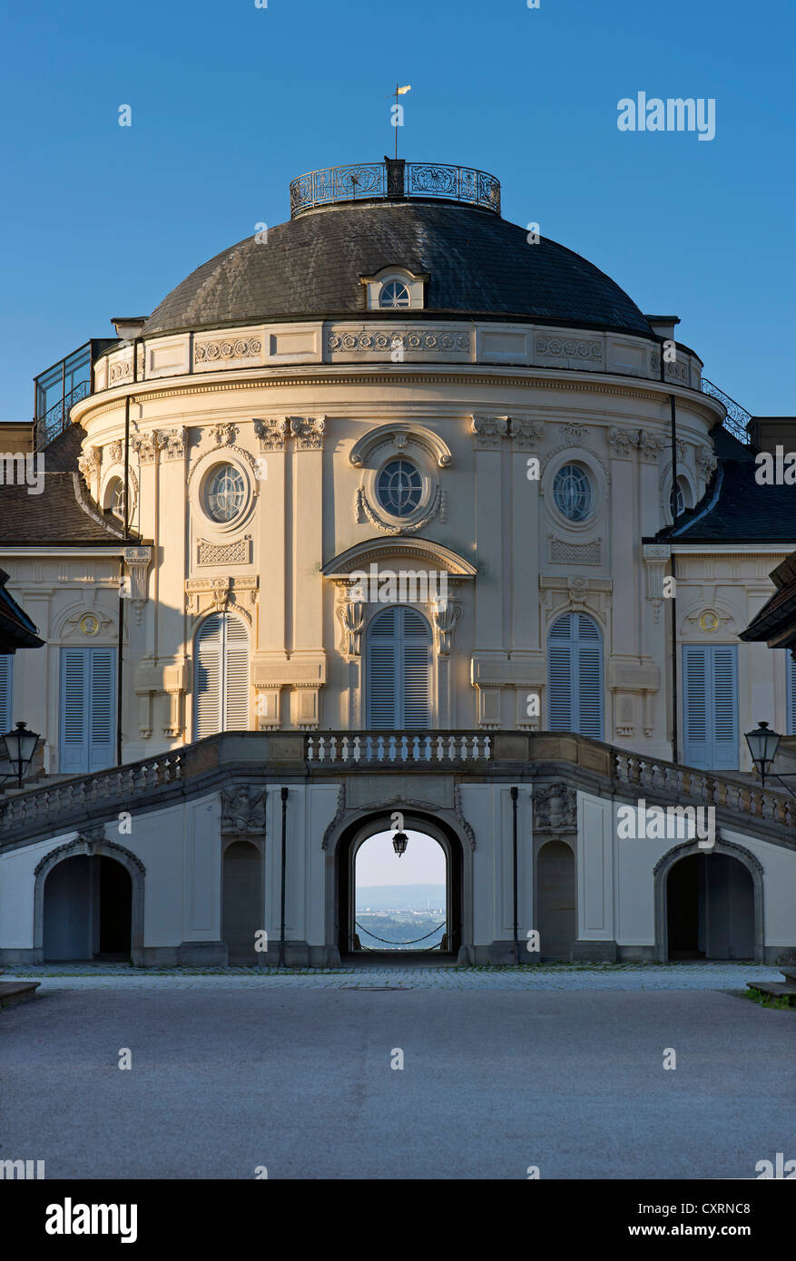 Le Château de Schloss Solitude, Rococo chasse et de loisirs de palais, construit par le duc Carl Eugen von Wuerttemberg, Stuttgart-West Banque D'Images