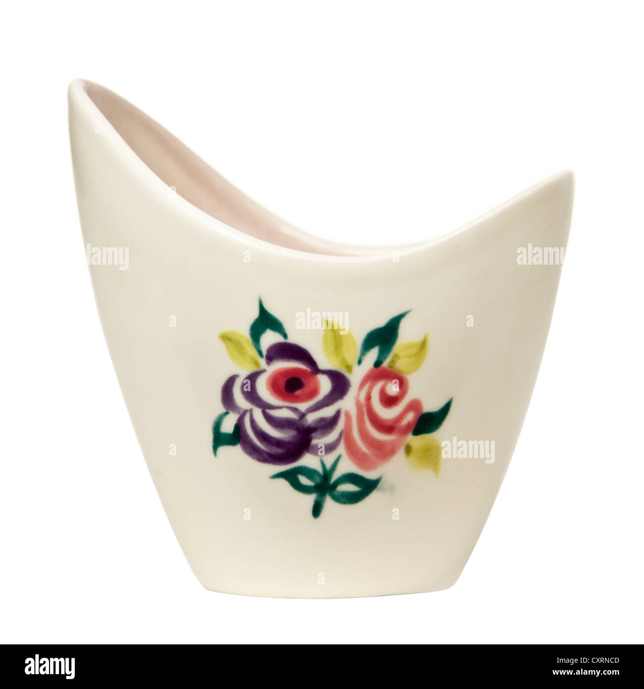 1960 Poole Pottery vase / bol peint à la main Banque D'Images