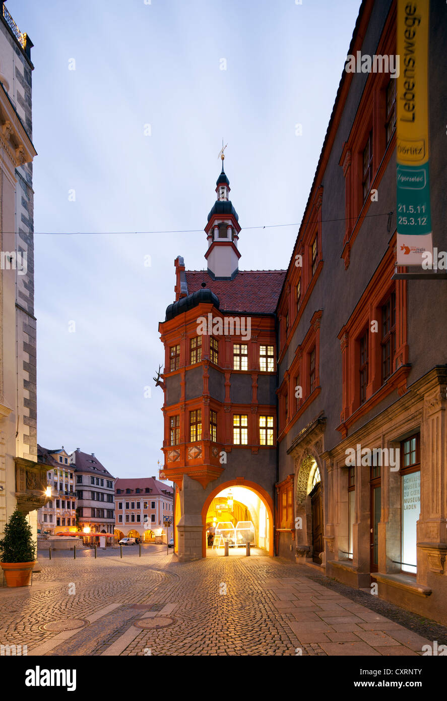 Musée de Silésie à Goerlitz, formererly appelé Schoenhof, Goerlitz, Haute-lusace, Lusace, Saxe, PublicGround Banque D'Images