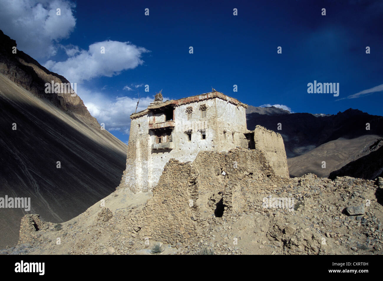 Palais de Zangla, vallée du Zanskar, Ladakh, Zanskar, le Jammu-et-Cachemire, Himalaya indien, l'Inde du Nord, Inde, Asie Banque D'Images