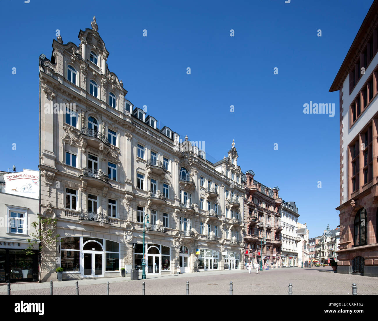 Bureaux et commerces bâtiment avec une façade classique, Marktstrasse, Wiesbaden, Hesse, Germany, Europe, PublicGround Banque D'Images