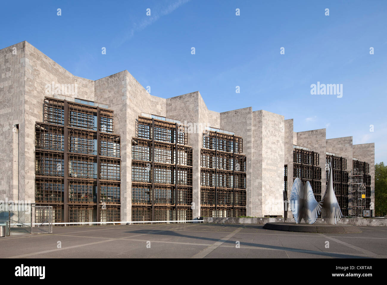 L'Hôtel de ville, le conseil municipal, l'Architecte Arne Jacobsen, Mayence, Rhénanie-Palatinat, Allemagne, Europe, PublicGround Banque D'Images