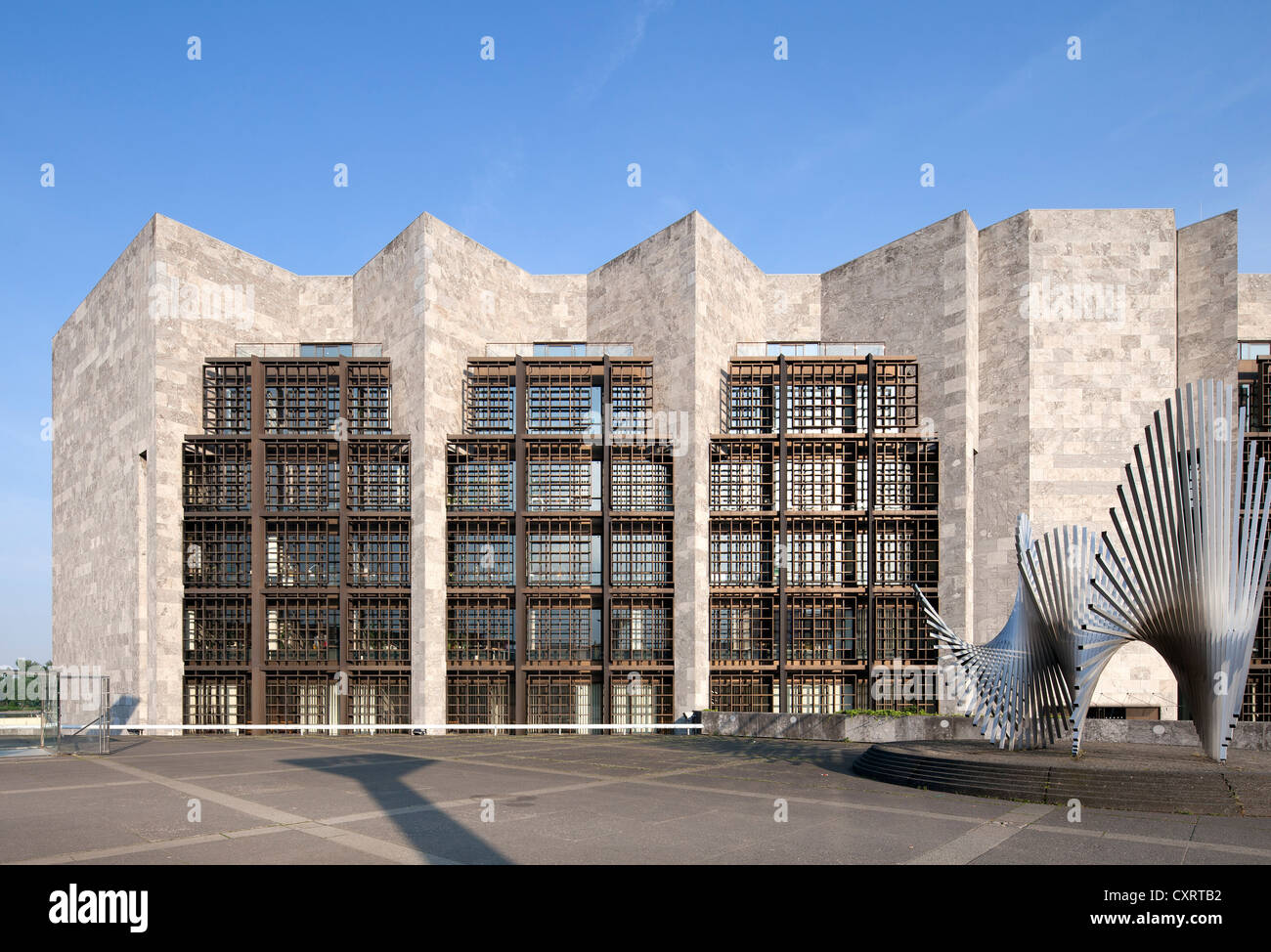 L'Hôtel de ville, le conseil municipal, l'Architecte Arne Jacobsen, Mayence, Rhénanie-Palatinat, Allemagne, Europe, PublicGround Banque D'Images