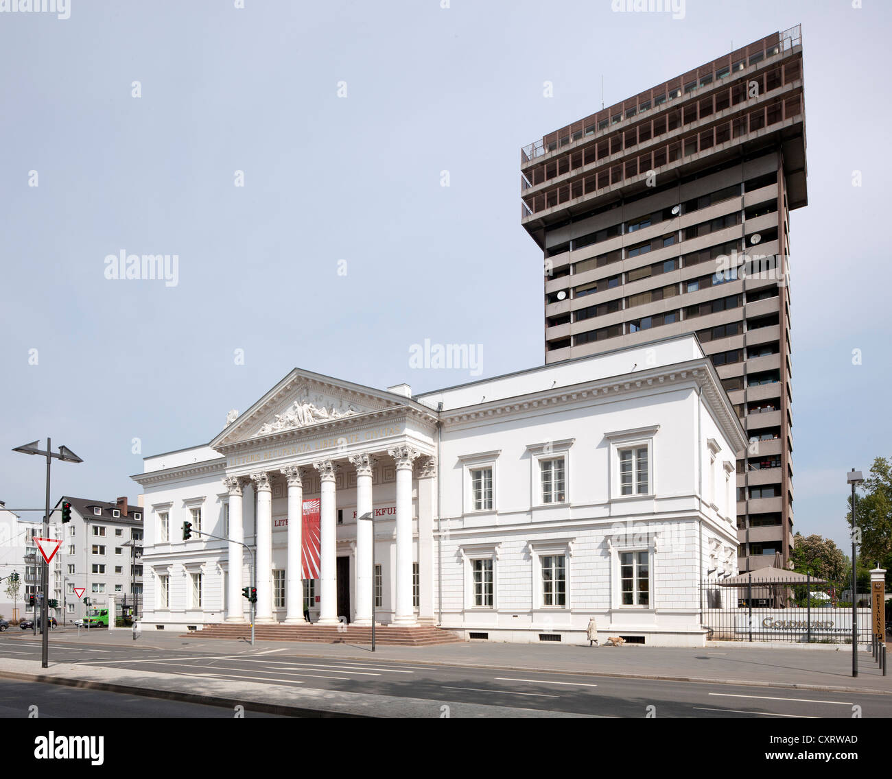 Maison de la littérature de Francfort, ancien bibliothèque publique de Francfort, la reconstruction, Frankfurt am Main, Hesse, PublicGround Banque D'Images