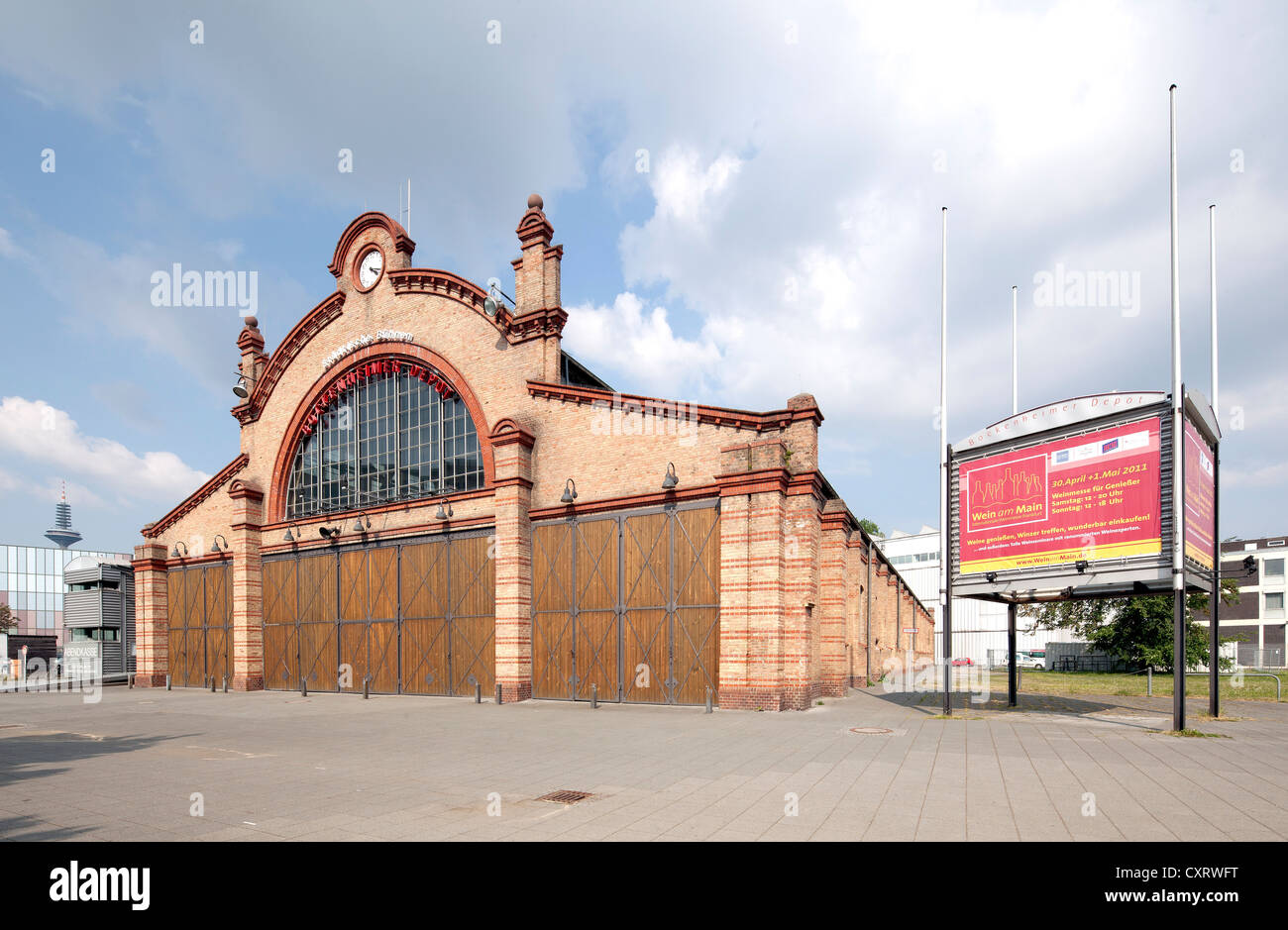 Un ancien dépôt, Bockenheimer depot et l'atelier principal pour les tramways, l'emplacement de l'Staedtischen Buehnen théâtre municipal Banque D'Images