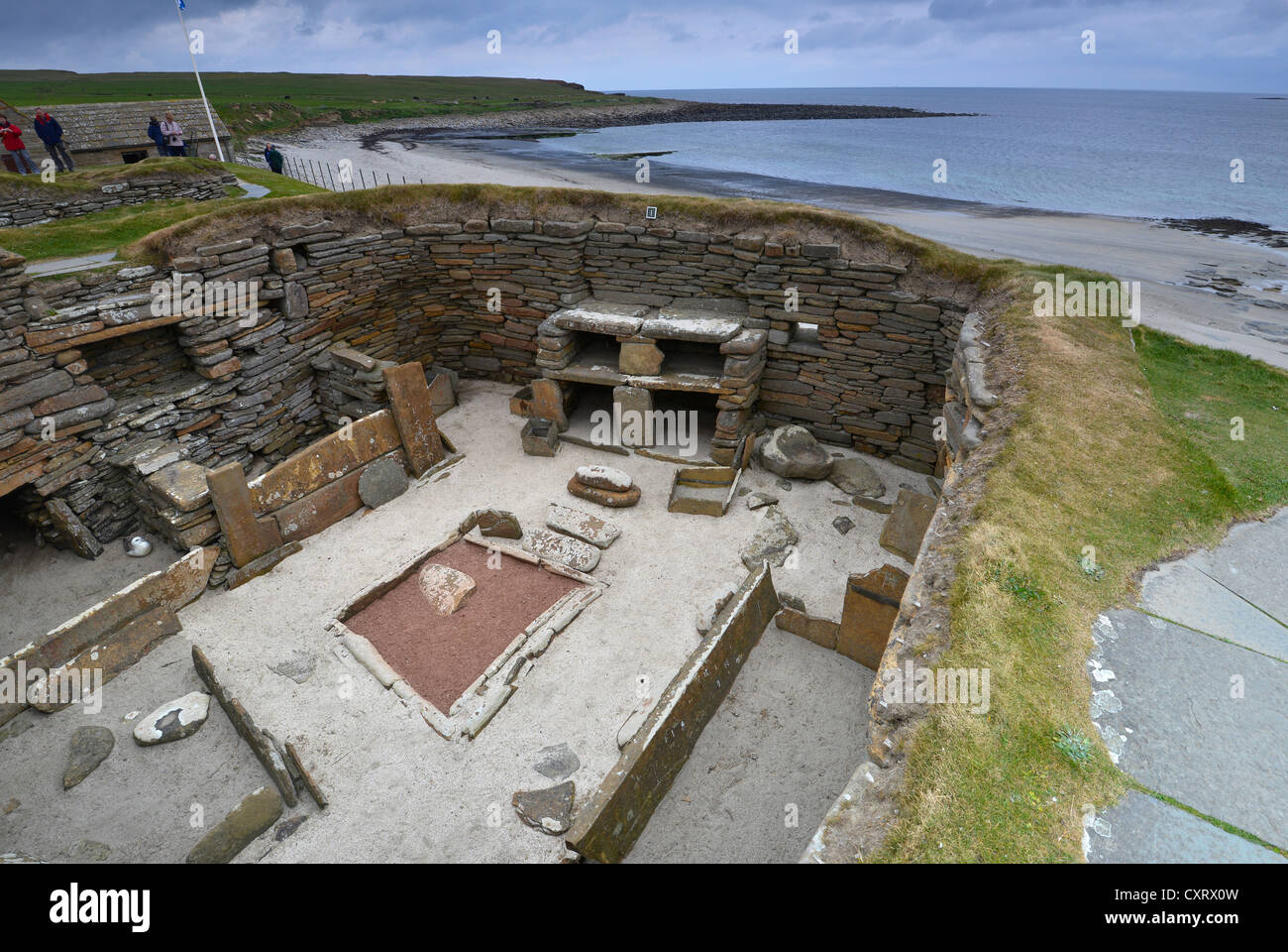 Skara Brae, aussi Skerrabra, site néolithique, entre 3100 et 2500 avant J.-C., îles Orcades, Ecosse, Royaume-Uni, Europe Banque D'Images