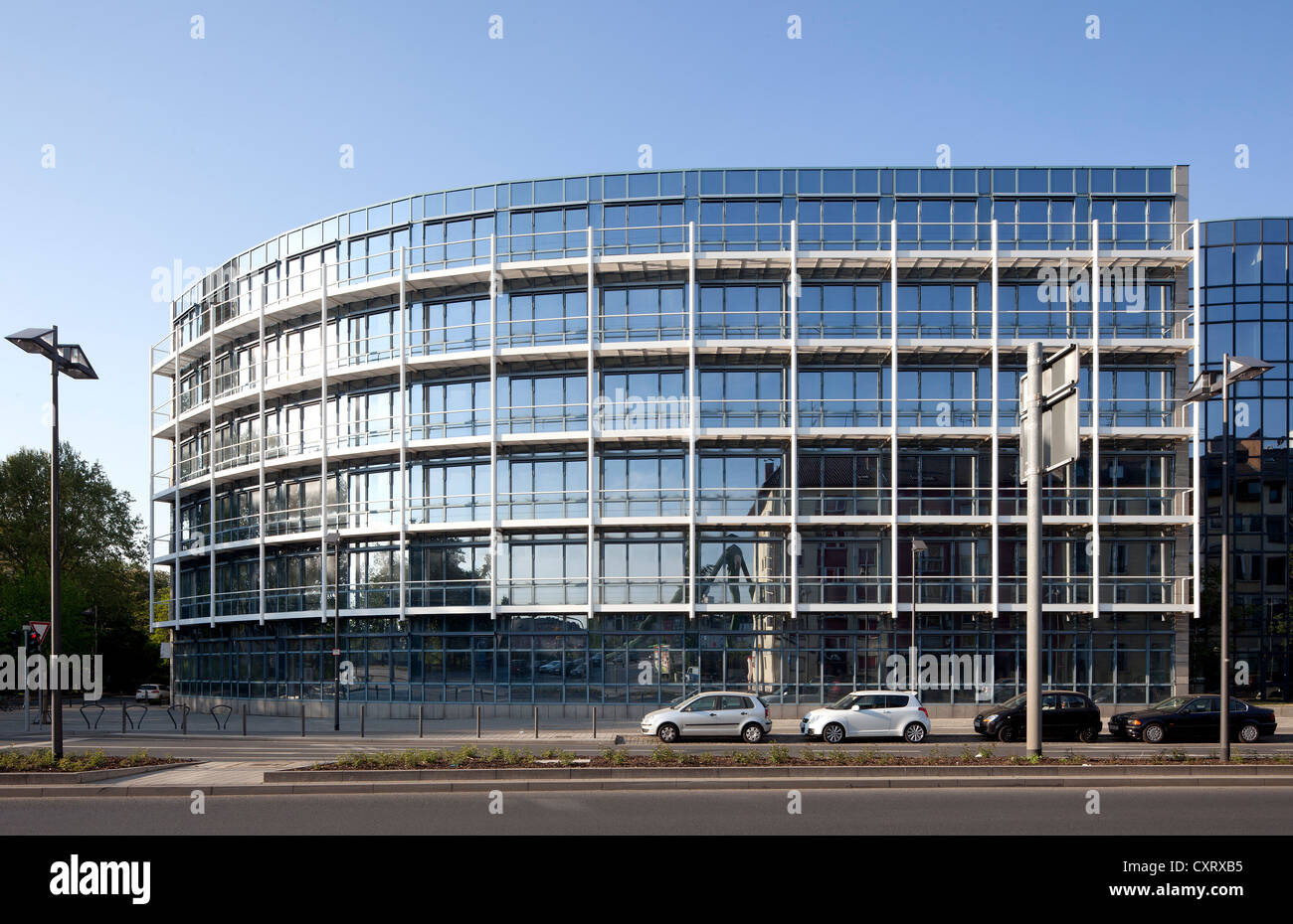 Immeuble de bureaux sur Oskar-von-Miller-Strasse, Frankfurt am Main, Hesse, PublicGround Banque D'Images