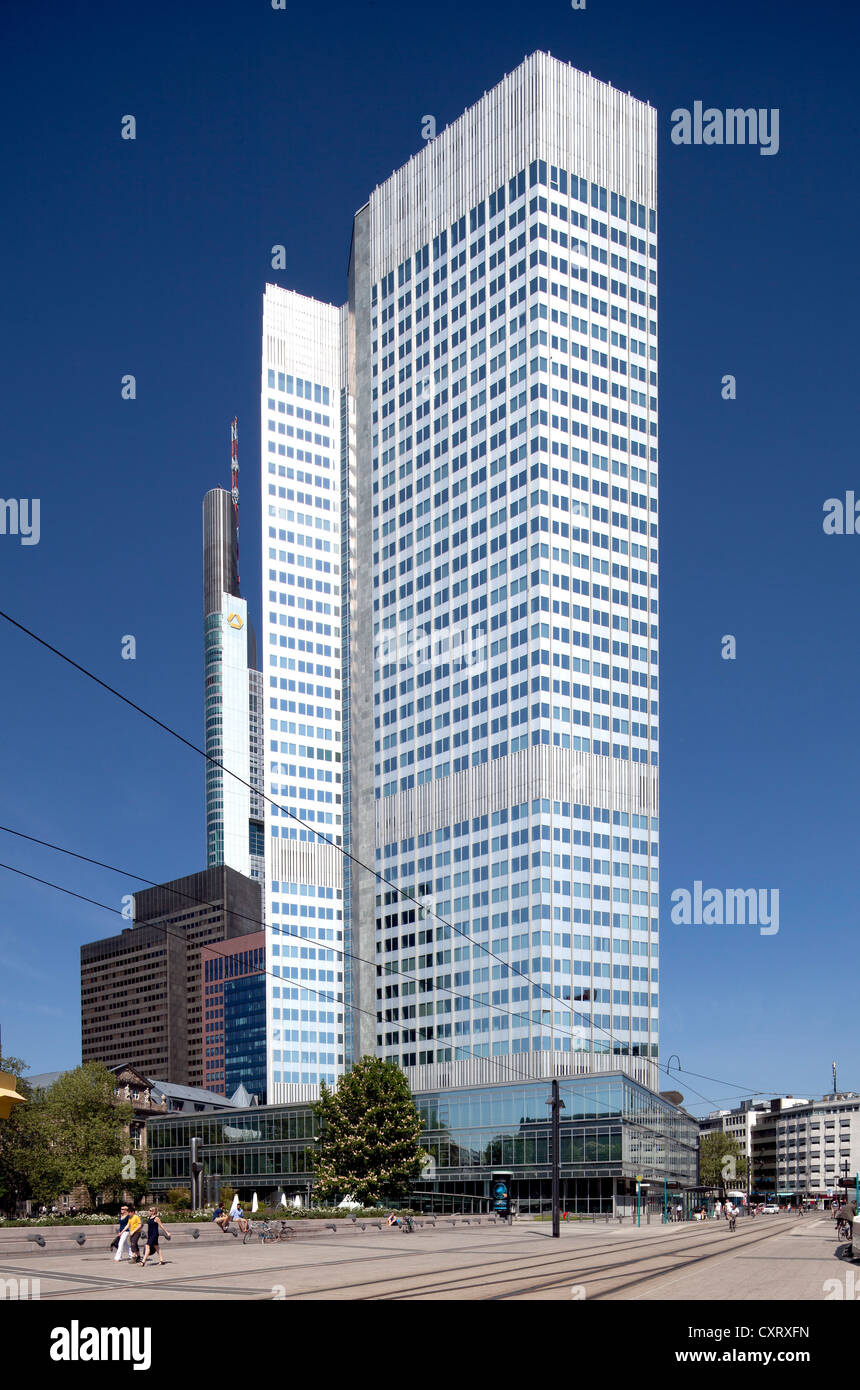 Eurotower, siège de la Banque centrale européenne, Francfort am Main, Hesse, Germany, Europe, PublicGround Banque D'Images