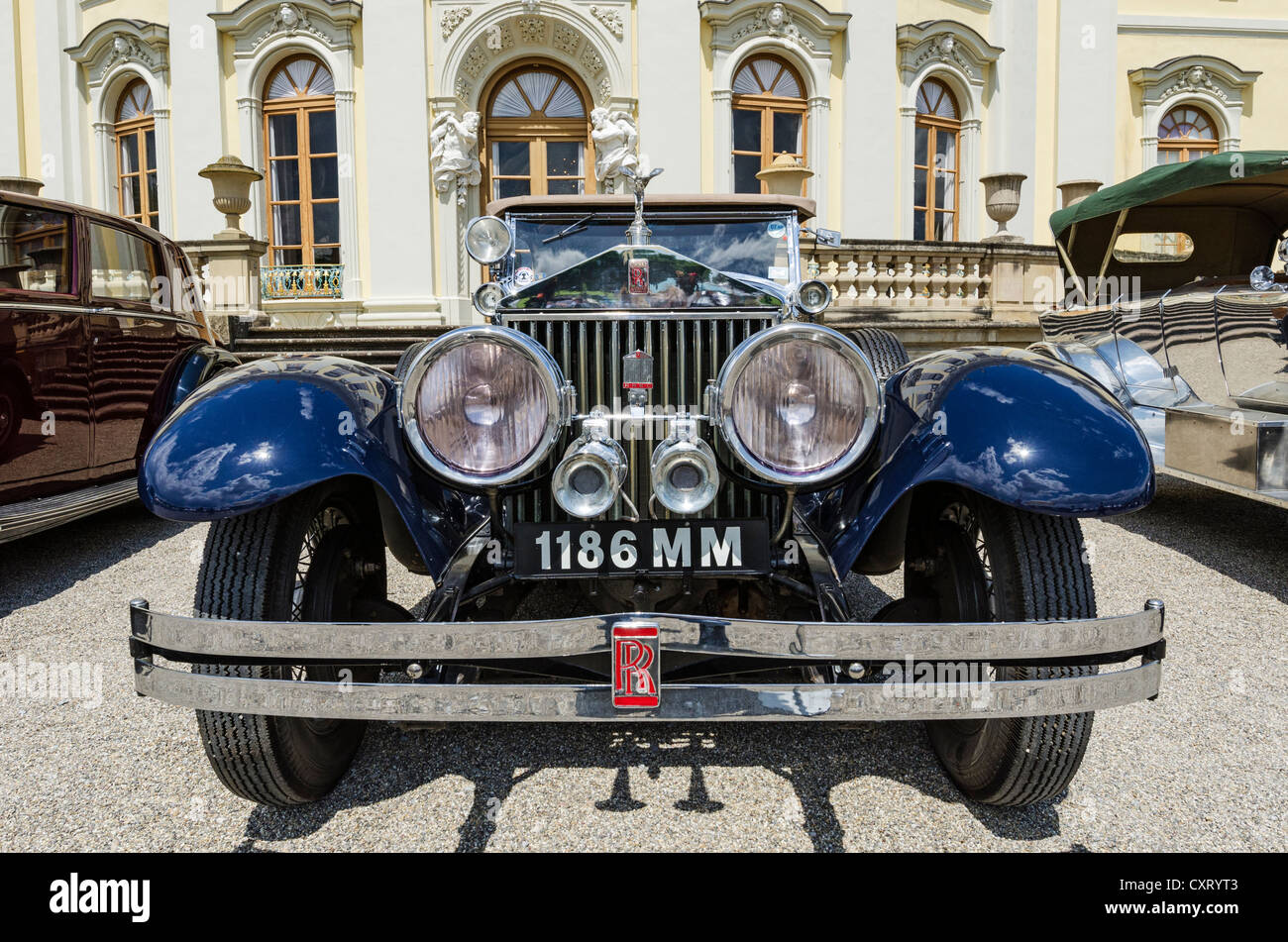 Vue avant d'une voiture classique de Rolls-Royce, classiques répond aux voitures classiques Barock réunion, Ludwigsbourg, région administrative de Banque D'Images