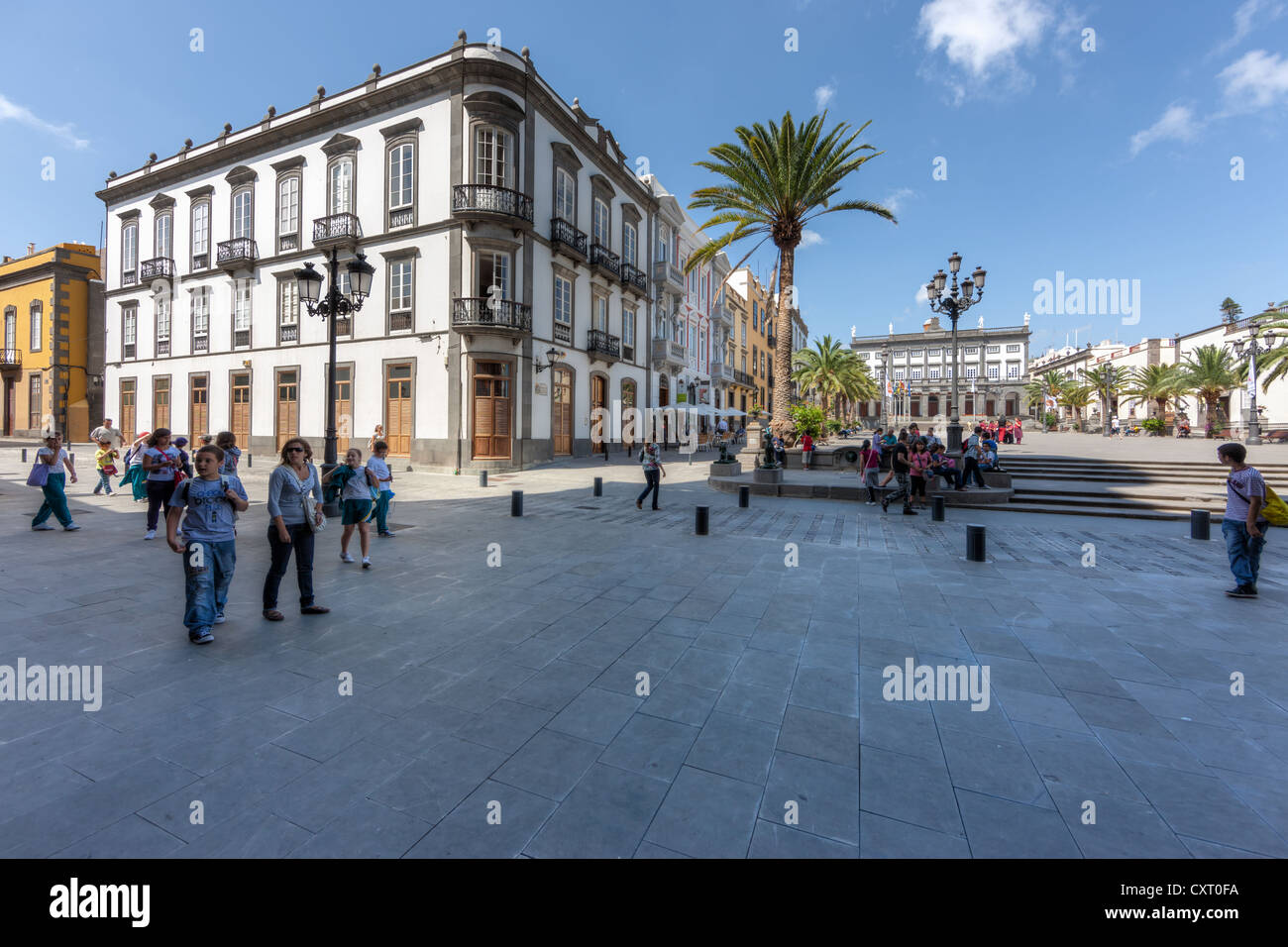La place Plaza Santa Ana, centre-ville historique de Las Palmas, Las Palmas  de Gran Canaria, Gran Canaria, Îles Canaries, Espagne Photo Stock - Alamy