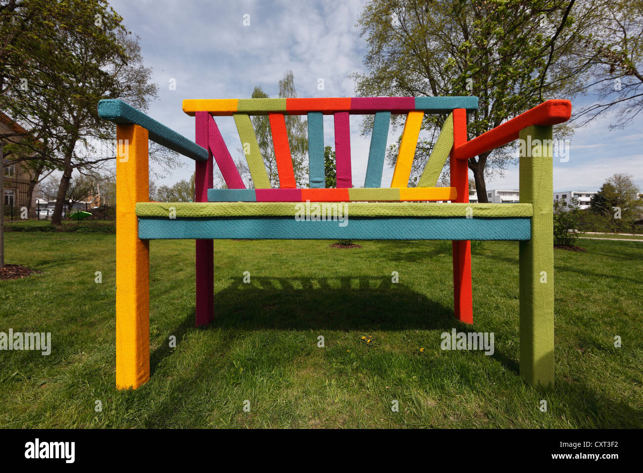 'Banc des étoffes de bonneterie, de guérilla, de l'horticulture bavarois show 2012 à Bamberg, Haute-Franconie, Franconia, Bavaria Banque D'Images