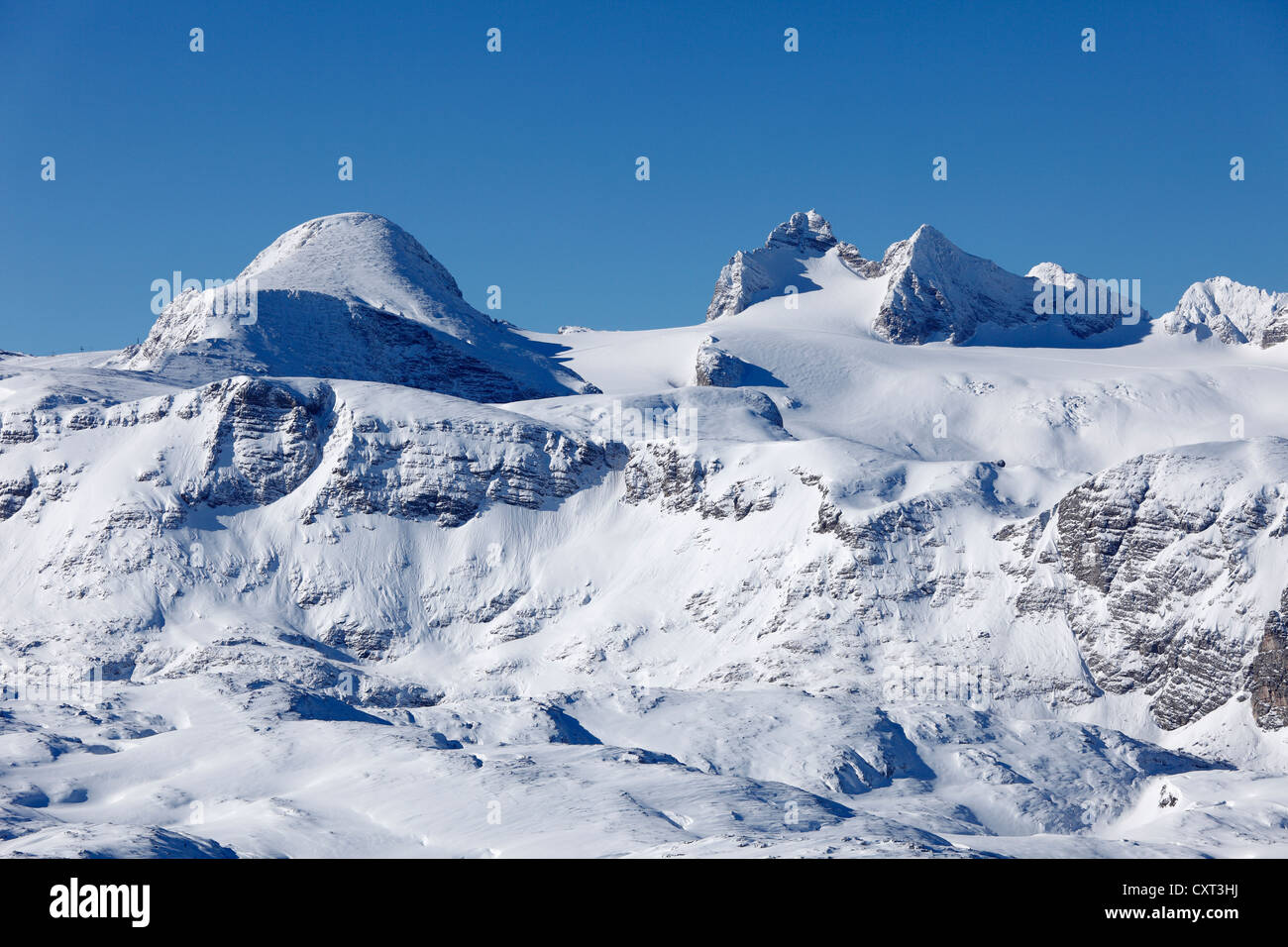 Gjaidstein et montagne Hoher Dachstein, Hoher Dachstein Krippenstein de Montagnes, Vue Montagne, Salzkammergut, Banque D'Images