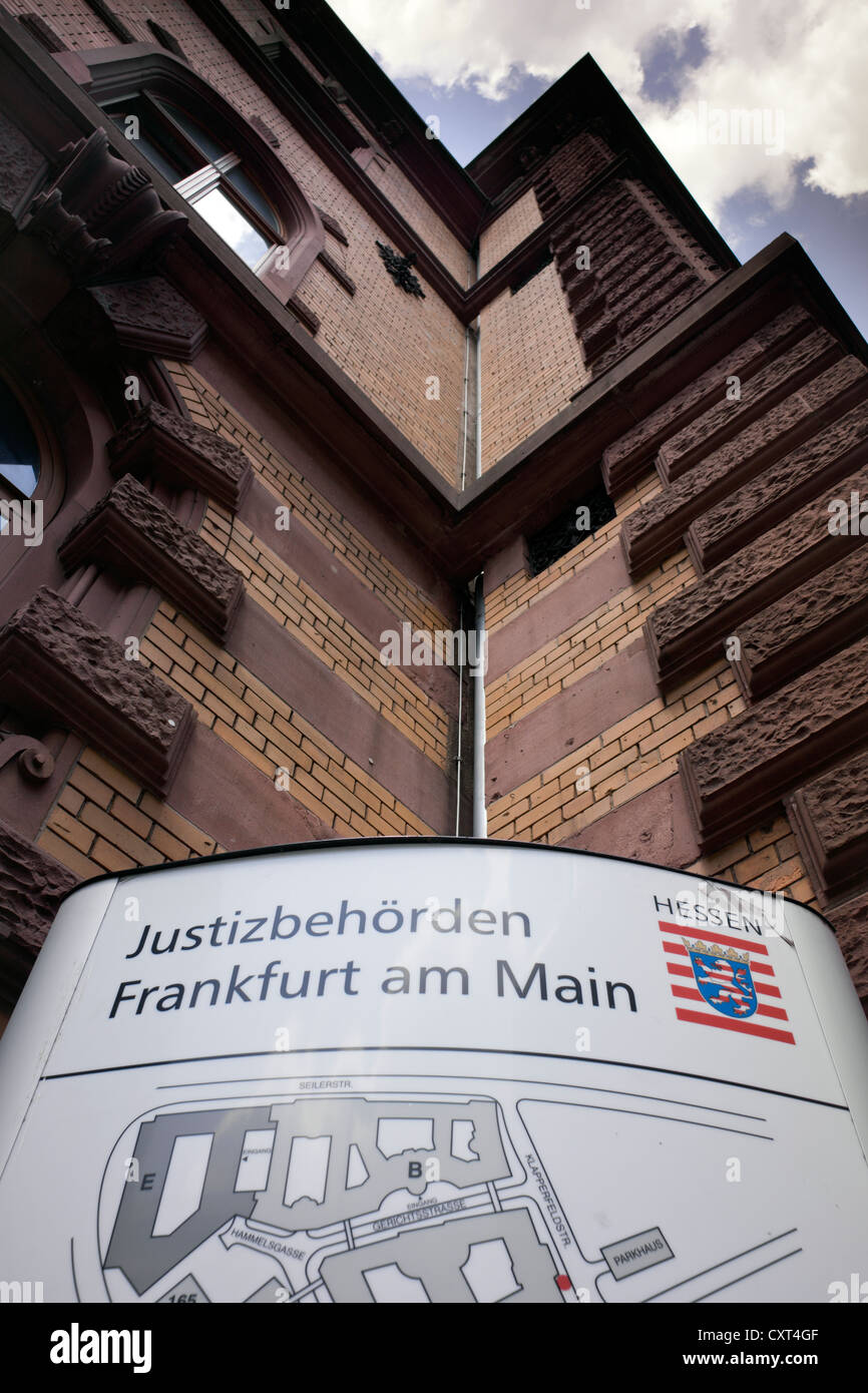 Les autorités judiciaires de Francfort, palais de justice, Frankfurt am Main, Hesse, PublicGround Banque D'Images