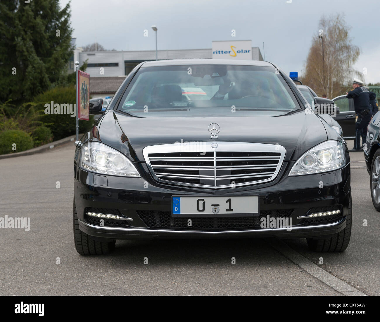 La voiture officielle du Président fédéral allemand, visite inaugurale du président fédéral Joachim Gauck et son partenaire Daniela Banque D'Images