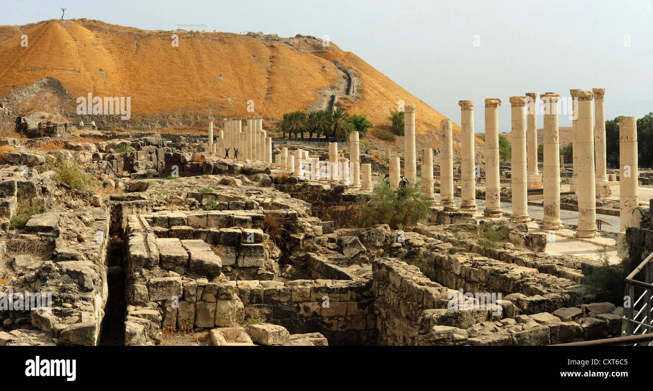 Ruines Romaines de Beit Shean ,Israël,Tel Beit Shean Banque D'Images