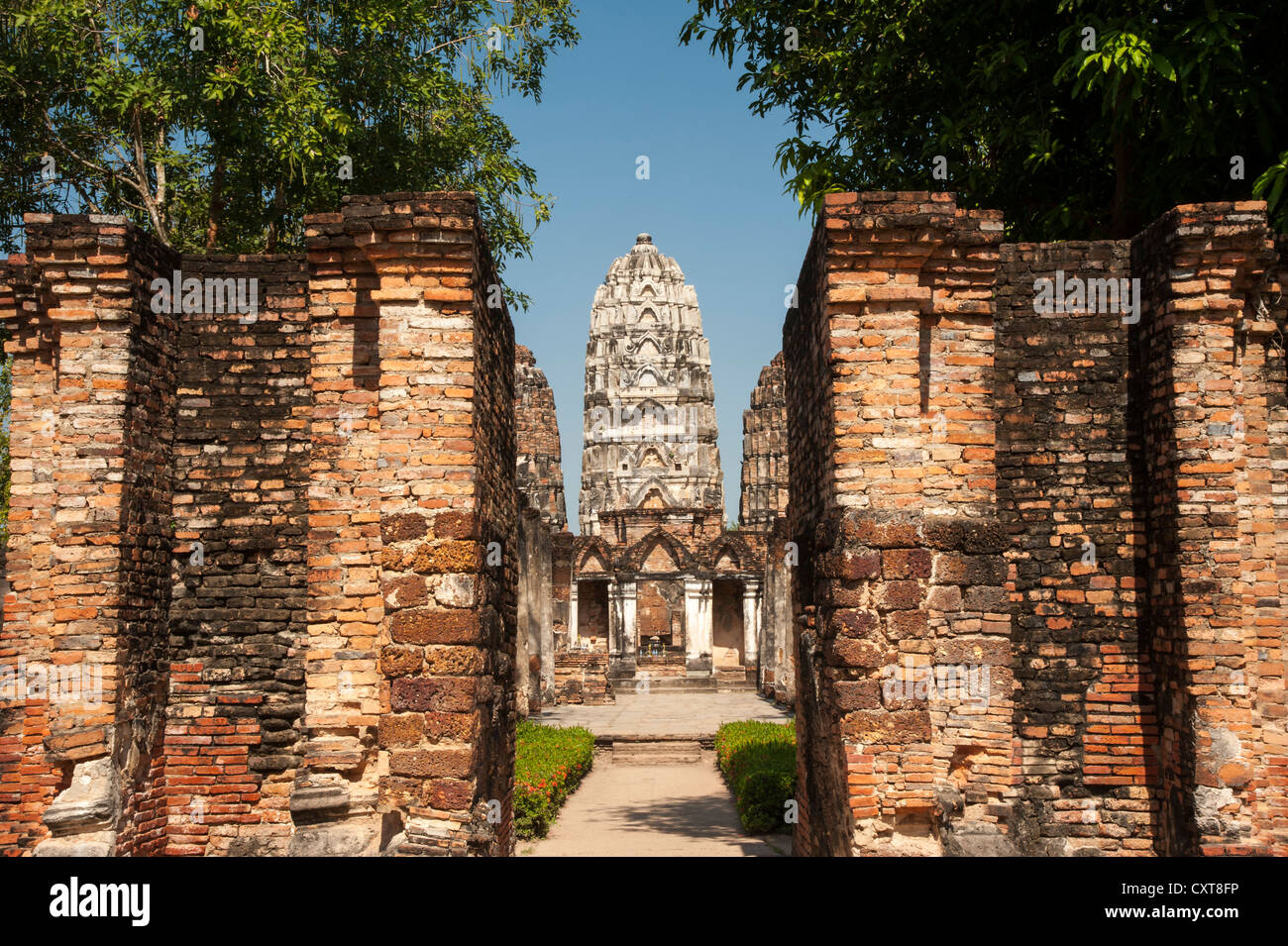 Wat Sri Sawai temple, Parc historique de Sukhothaï, Site du patrimoine mondial de l'UNESCO, dans le Nord de la Thaïlande, la Thaïlande, l'Asie Banque D'Images