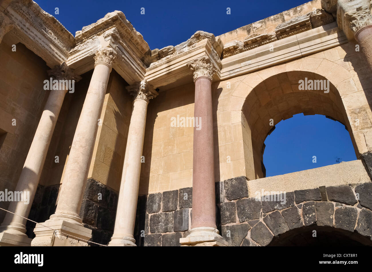 Amphithéâtre romain, site de fouilles archéologiques, tel Beit She'an ou dire à Beth-Shean, Israël, Moyen-Orient, Asie du Sud-Ouest Banque D'Images