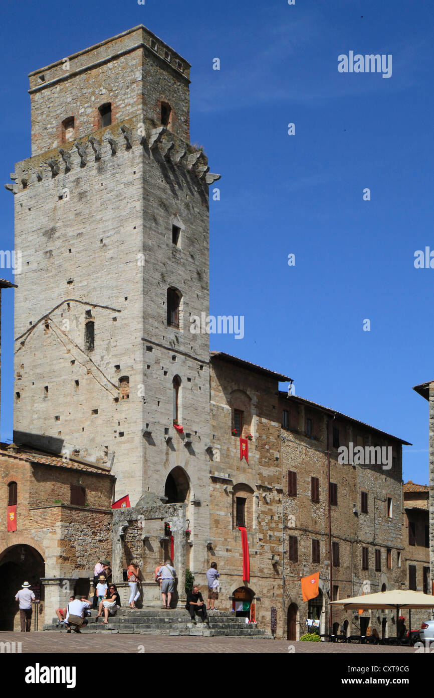 Tour d'habitation, ville médiévale de San Gimignano, province de Sienne, Toscane, Italie, Europe Banque D'Images
