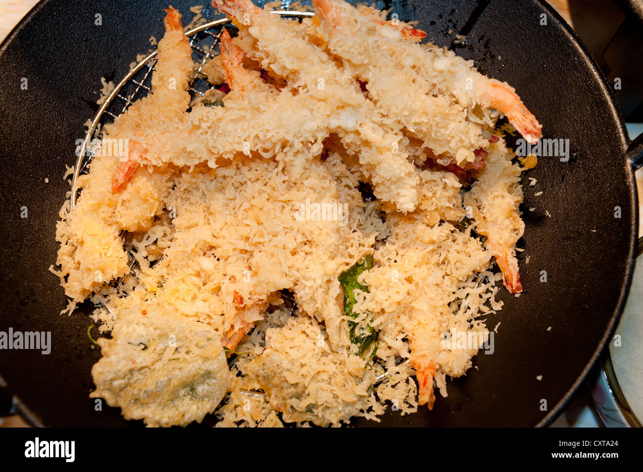 La nourriture chinoise, crevettes frites Banque D'Images