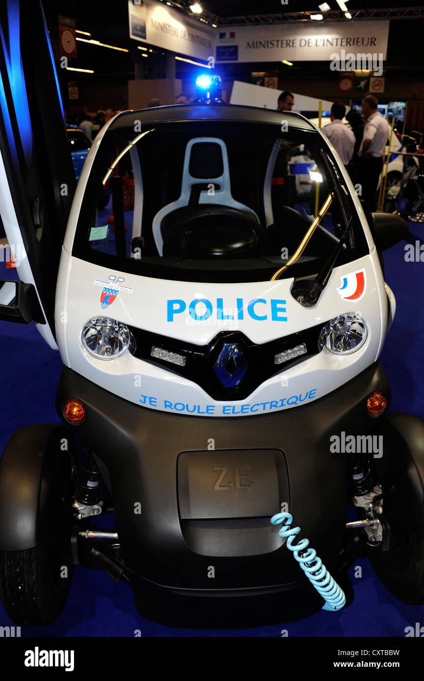 Renault Twizy pour la police,voiture électrique zéro émission,Paris,France,salon de l'automobile Banque D'Images