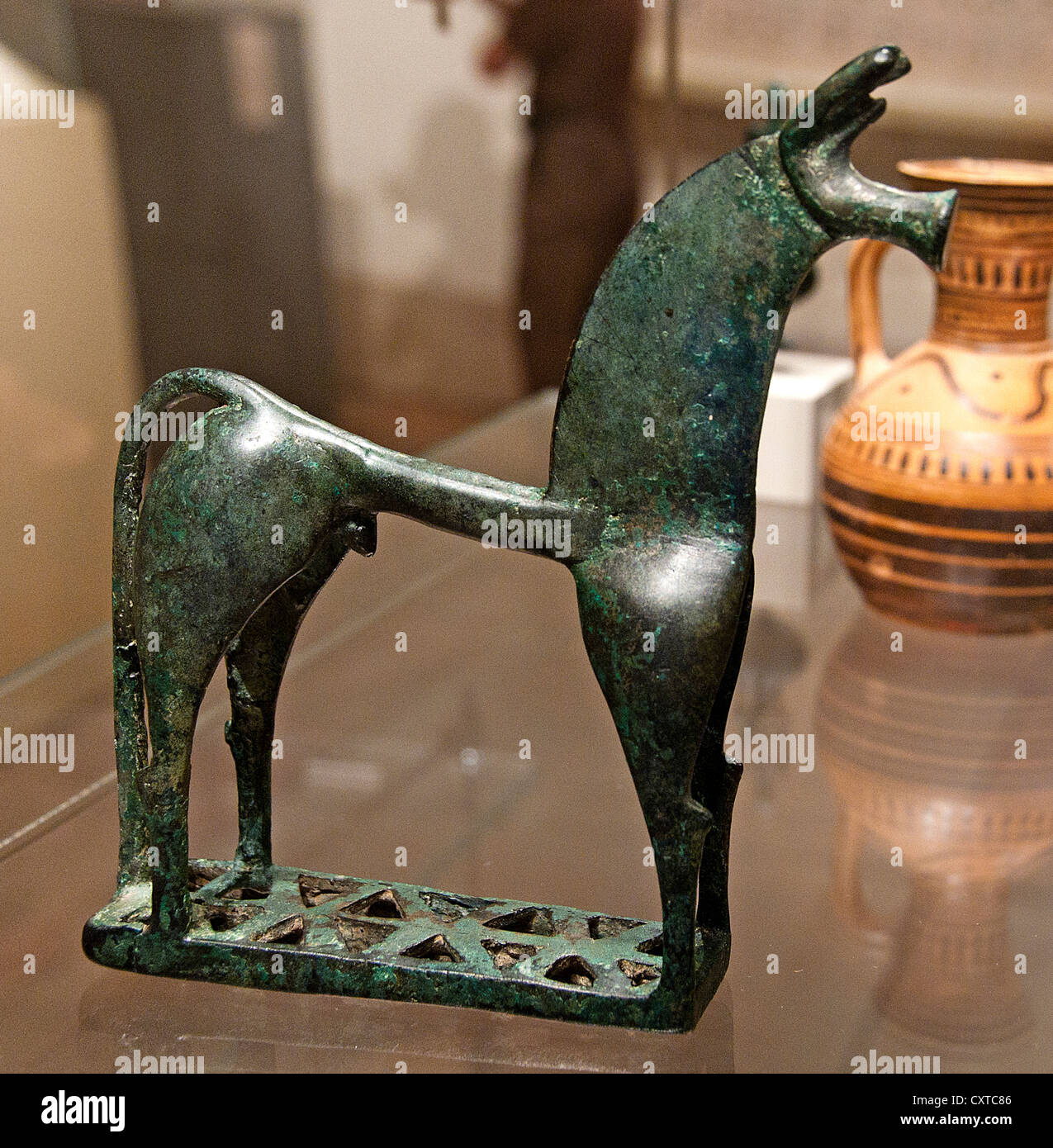 Cheval en bronze géométrique grec 8ème siècle BC Grèce Grec Banque D'Images