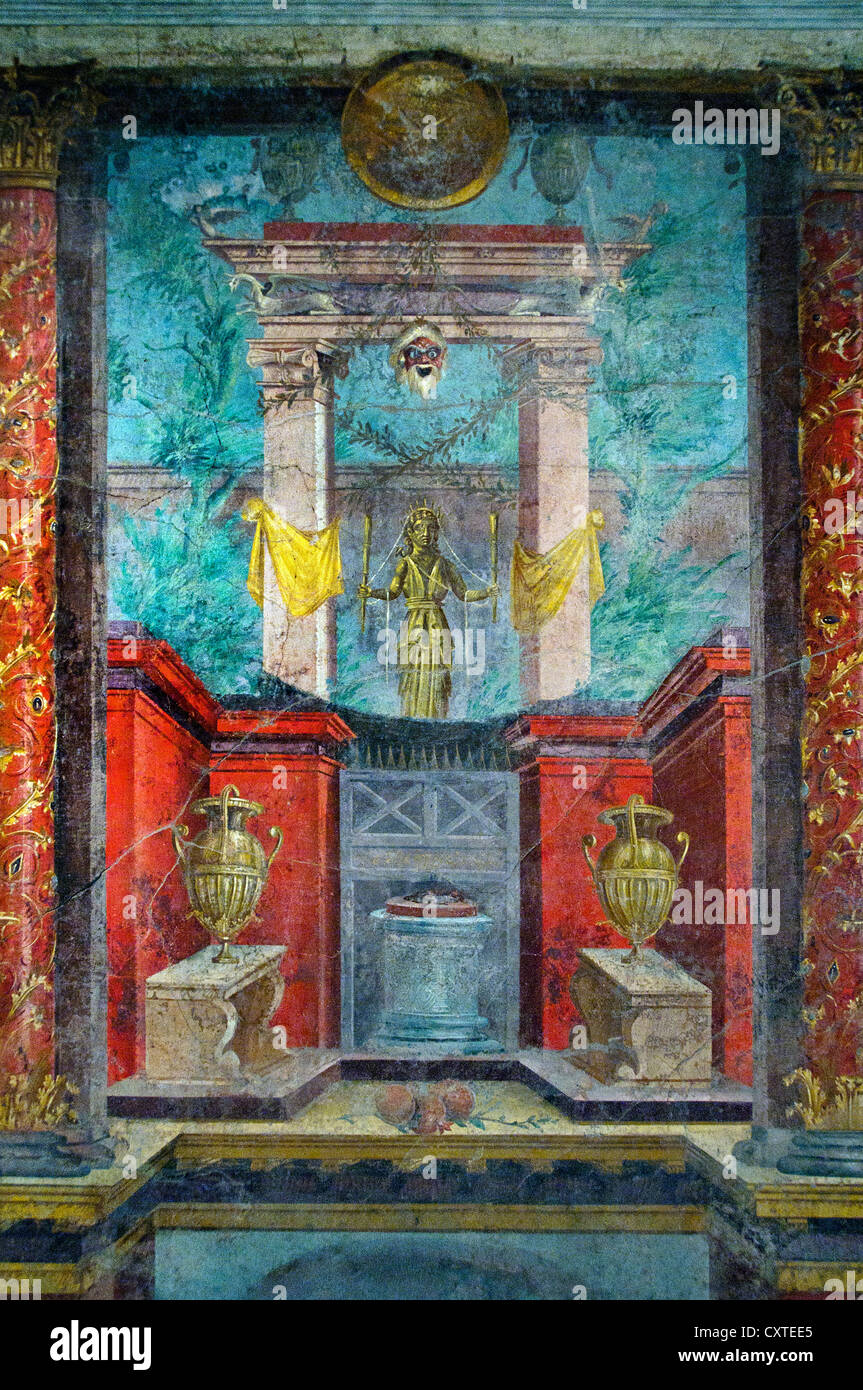 Cubiculum (chambres) de la Villa de P. Fannius Synistor à Boscoreale 50-40 républicaine fresque romaine Banque D'Images