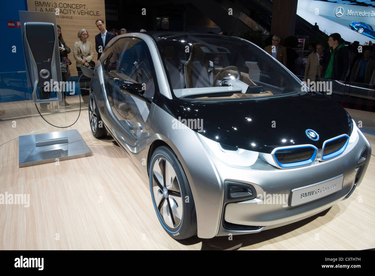 BMW i3 électrique prototype de voiture à Paris Motor Show 2012 Banque D'Images