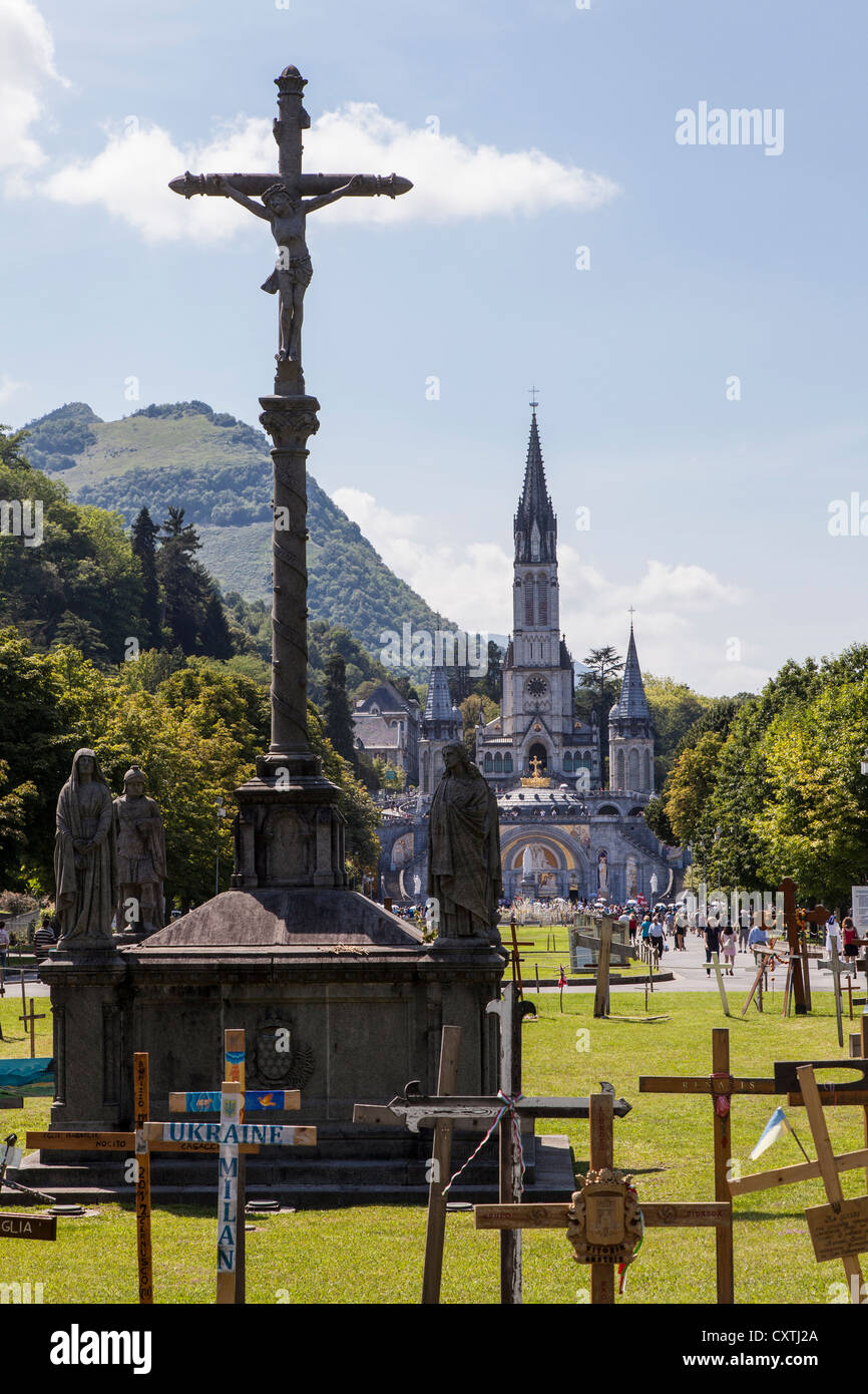 Sanctuaire de Lourdes, Hautes Pyrénées, France Banque D'Images