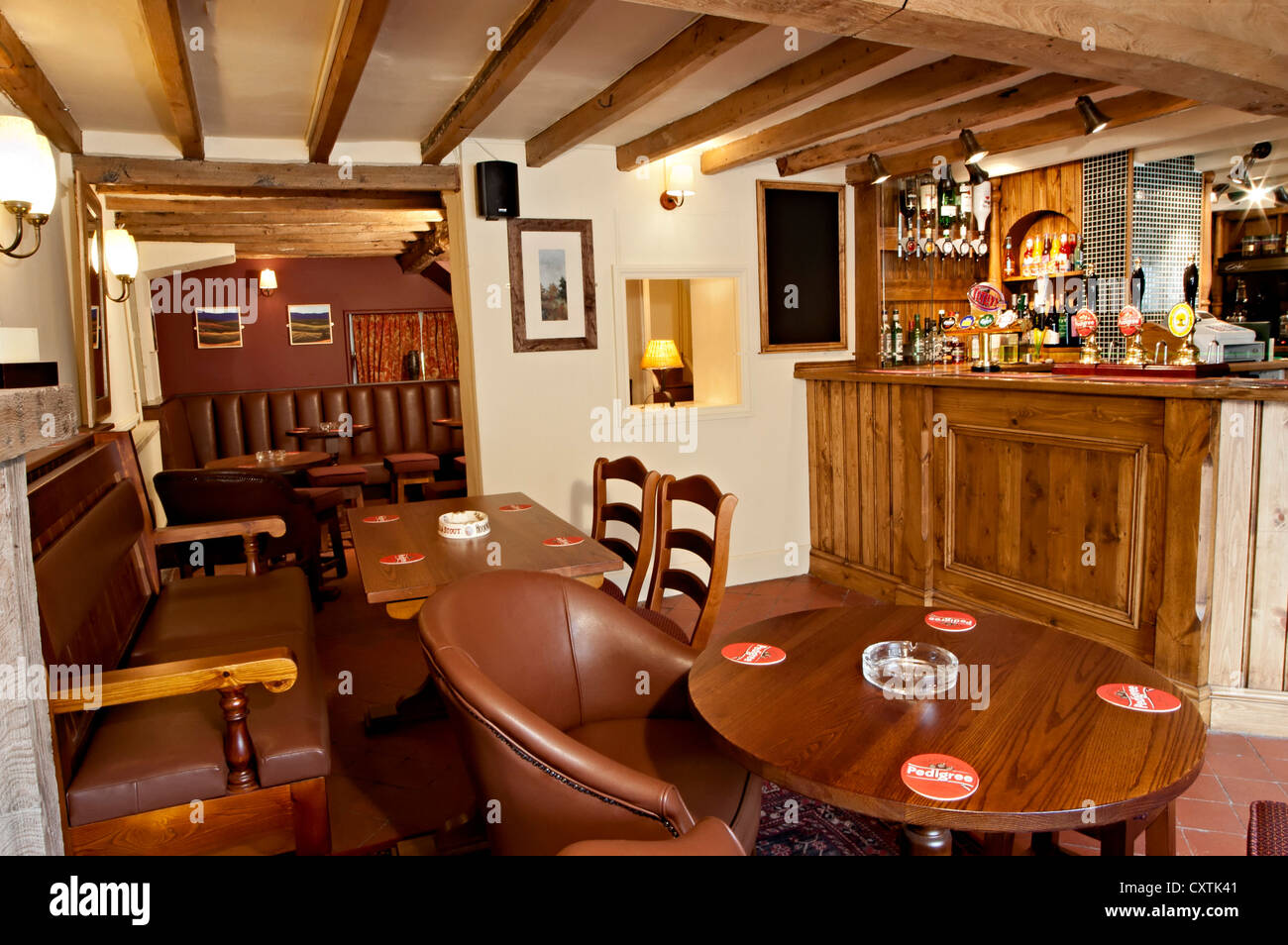 The White Lion Inn pub interior Banque D'Images