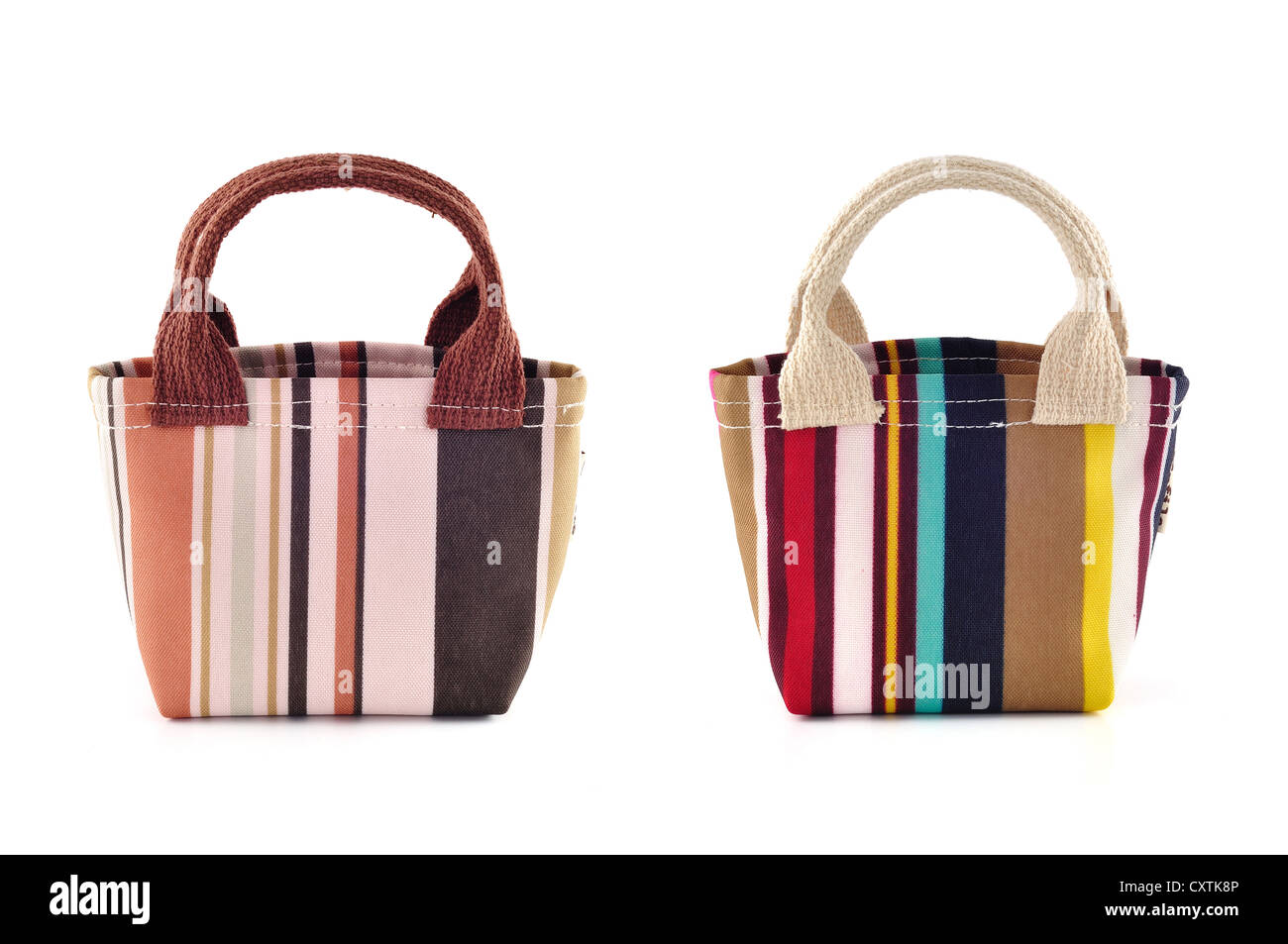 Sac en tissu blanc sur fond isolé Banque D'Images