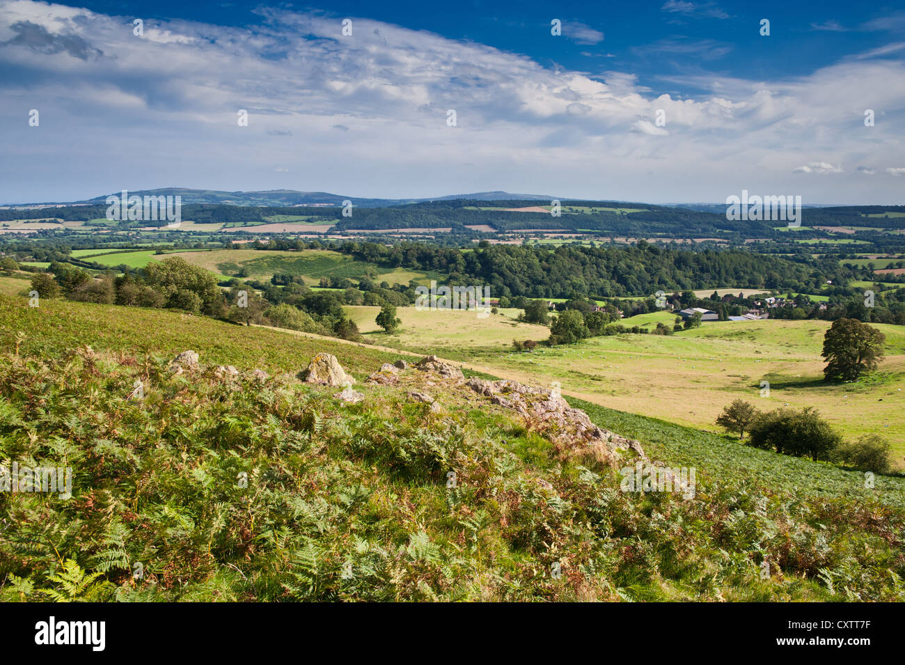 Hope Bowdler Hill, Shropshire Hills Banque D'Images