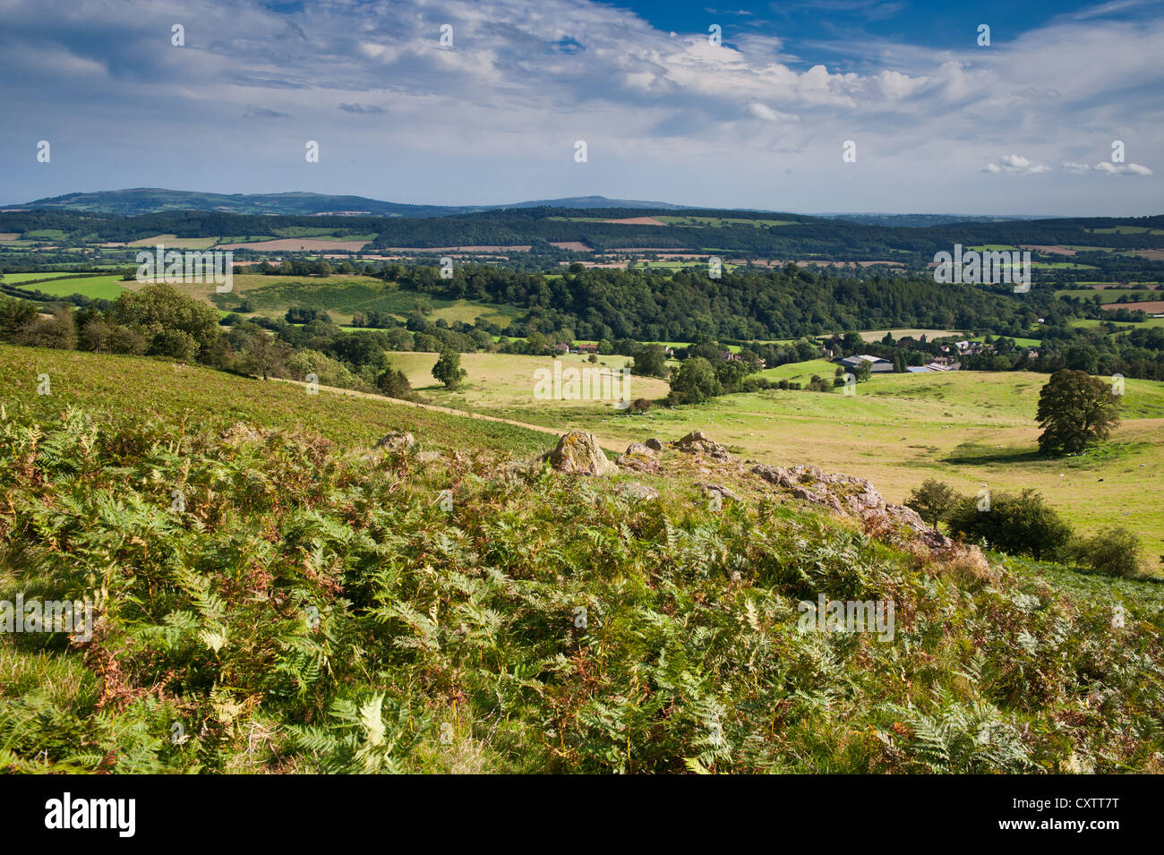 Hope Bowdler Hill, Shropshire HillsHope Bowdler Hill, Shropshire Hills Banque D'Images