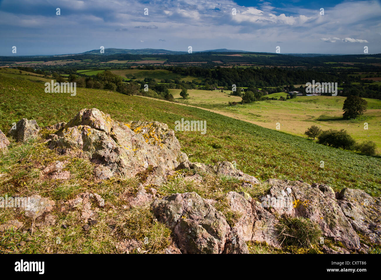 Hope Bowdler Hill, Shropshire Hills Banque D'Images