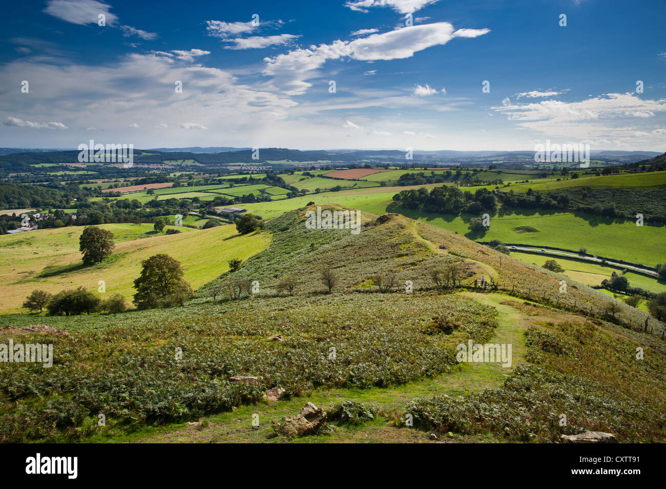 Hope Bowdler Hill, Shropshire Hills Banque D'Images