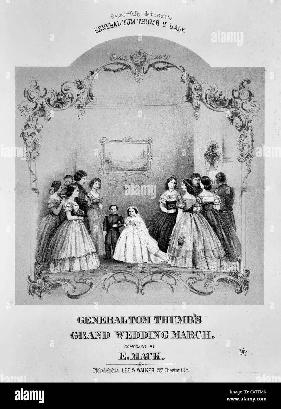 Général Tom Thumb's grand wedding march, composée par E. Mack. Respectueusement dédiée au Général Tom Thumb & Lady, vers 1863 Banque D'Images Général Tom Thumb's grand wedding march, composée par E. Mack. Respectueusement dédiée au Général Tom Thumb & Lady, vers 1863 Banque D'Images
