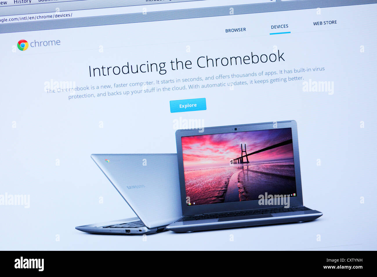 Site Web Google Chrome Banque D'Images