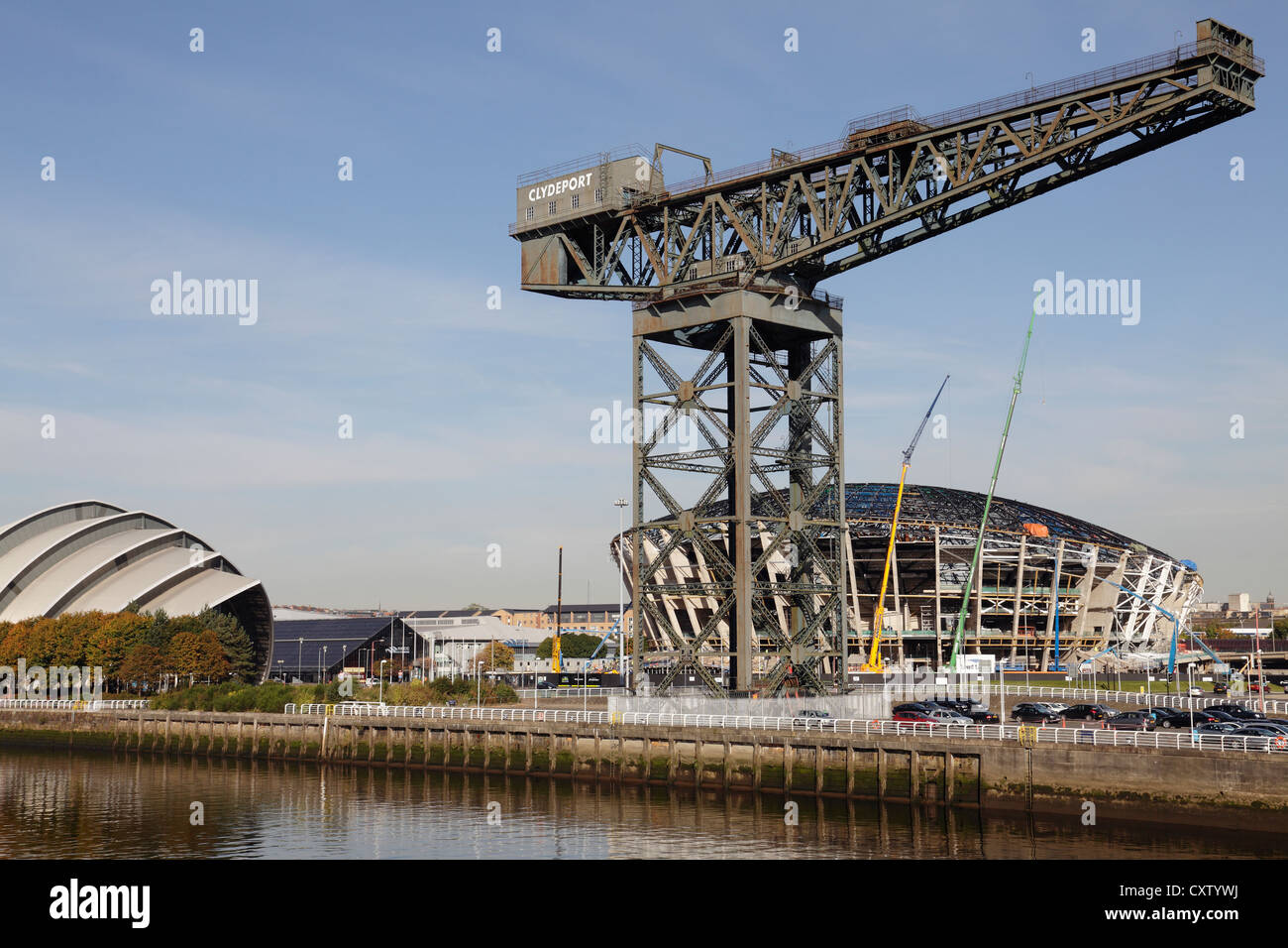 Construction de la Scottish Hydro Arena de Glasgow, Écosse, Royaume-Uni Banque D'Images